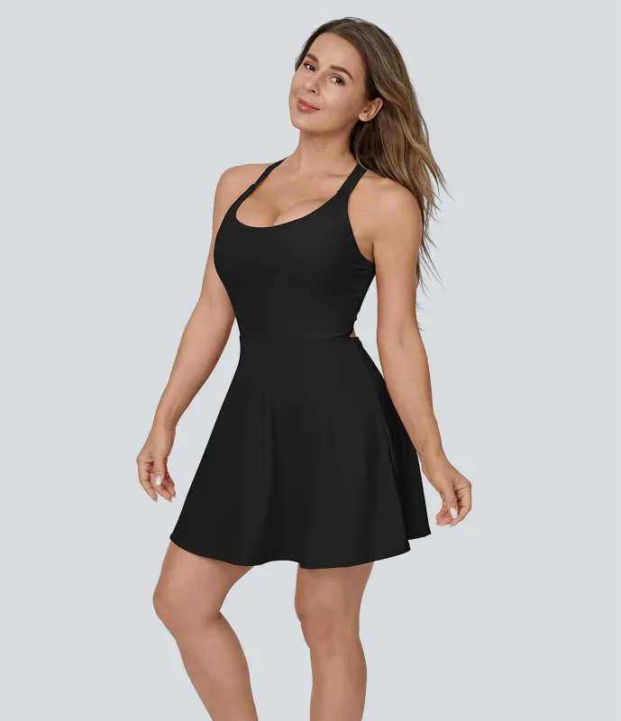 Halara Vestido mini de baile acampanado en copas D-F - Black - L made by Halara