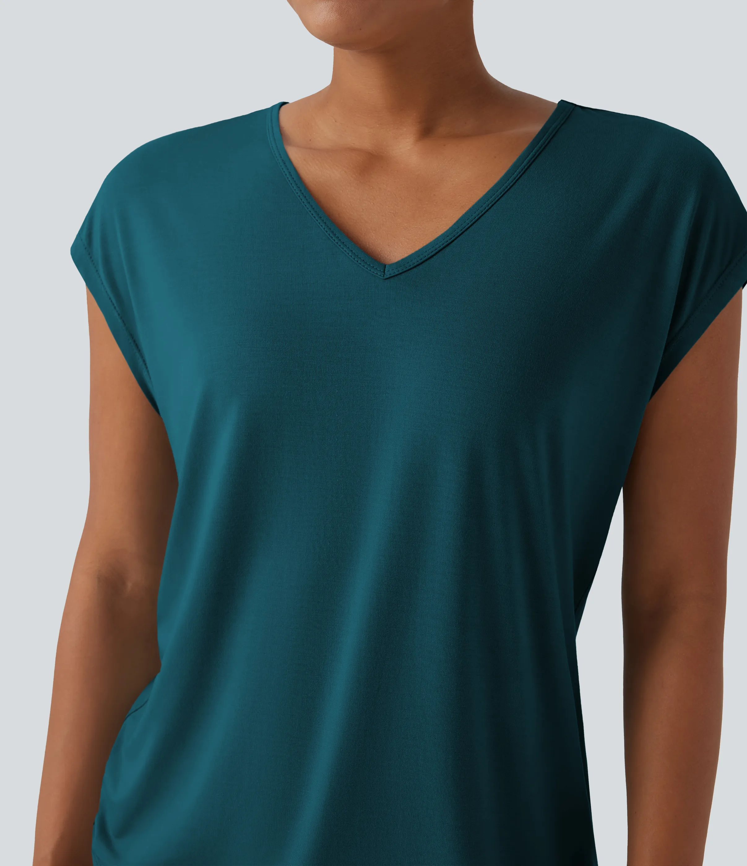 Halara Camiseta casual de manga corta con cuello en V - Hydro - XS sold by Halara product image thumbnail 5