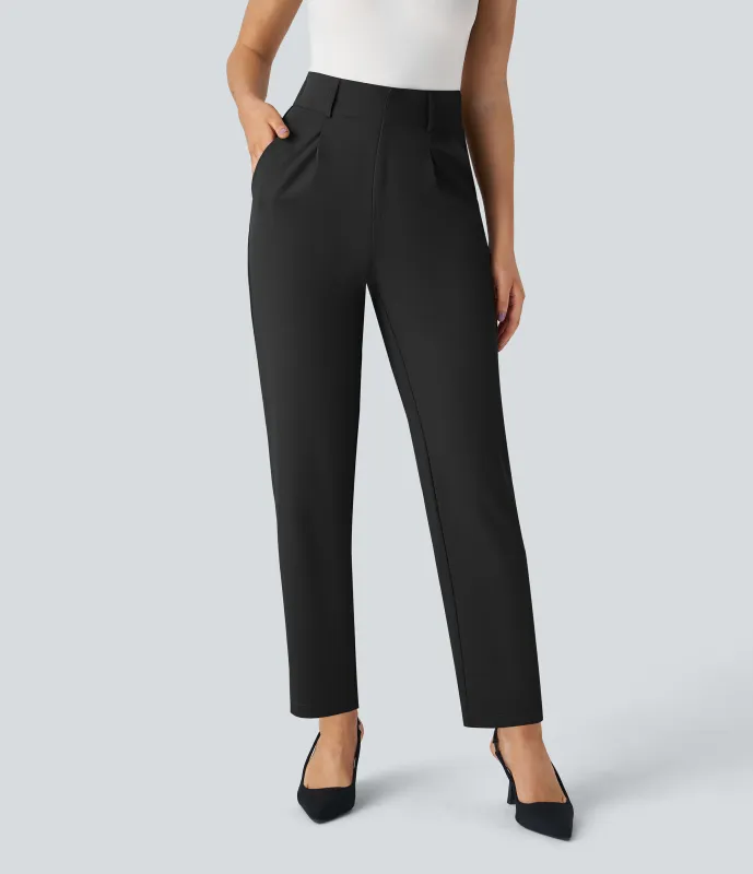 Halara Pantalón oficina ajustado tiro alto bolsillo lateral - Black - XS(extall) made by Halara