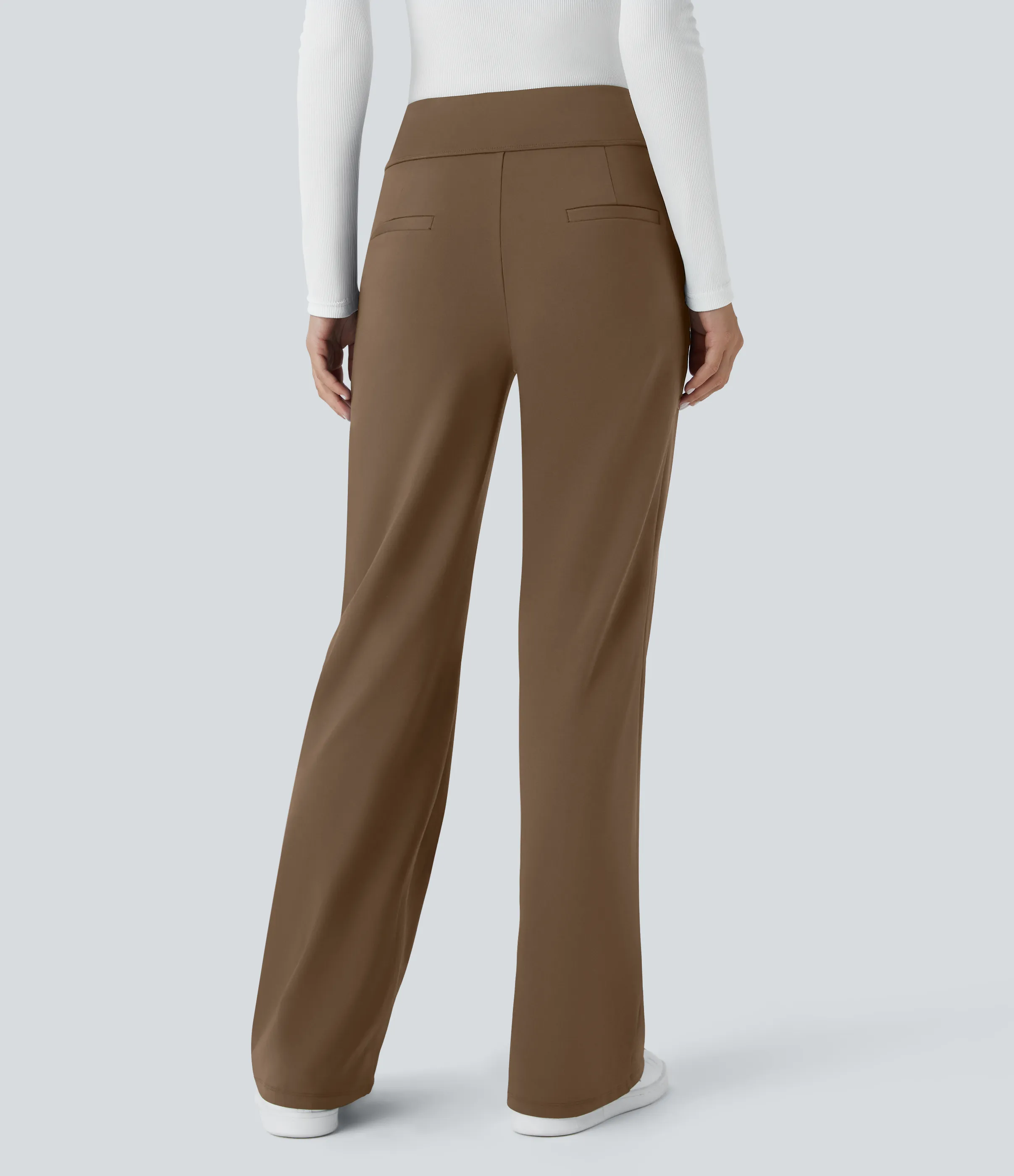 Halara Pantalón oficina acampanado bolsillo lateral tiro alto - Sepia - M(extall) sold by Halara product image thumbnail 3