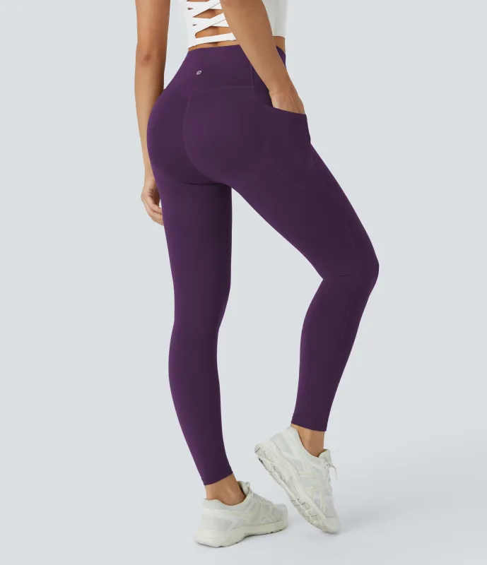 Halara Leggings SoCinched UltraSculpt tiro alto realce glúteos control abdomen bolsillo lateral moldeador - Blackberry Cordial - XS(full_length) made by Halara
