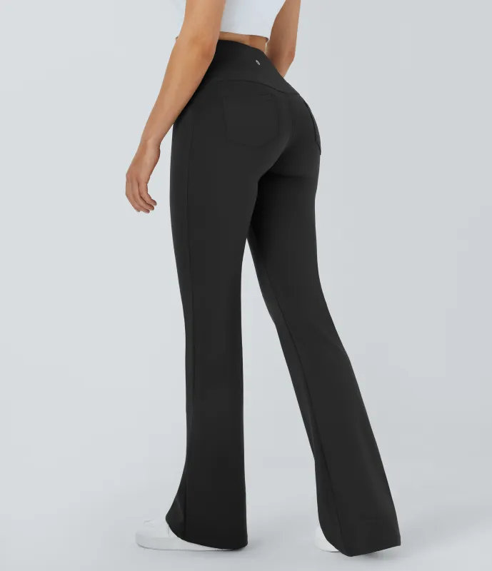 Halara Leggings de yoga acampanados de tiro alto con bolsillos - Black - M(regular) made by Halara