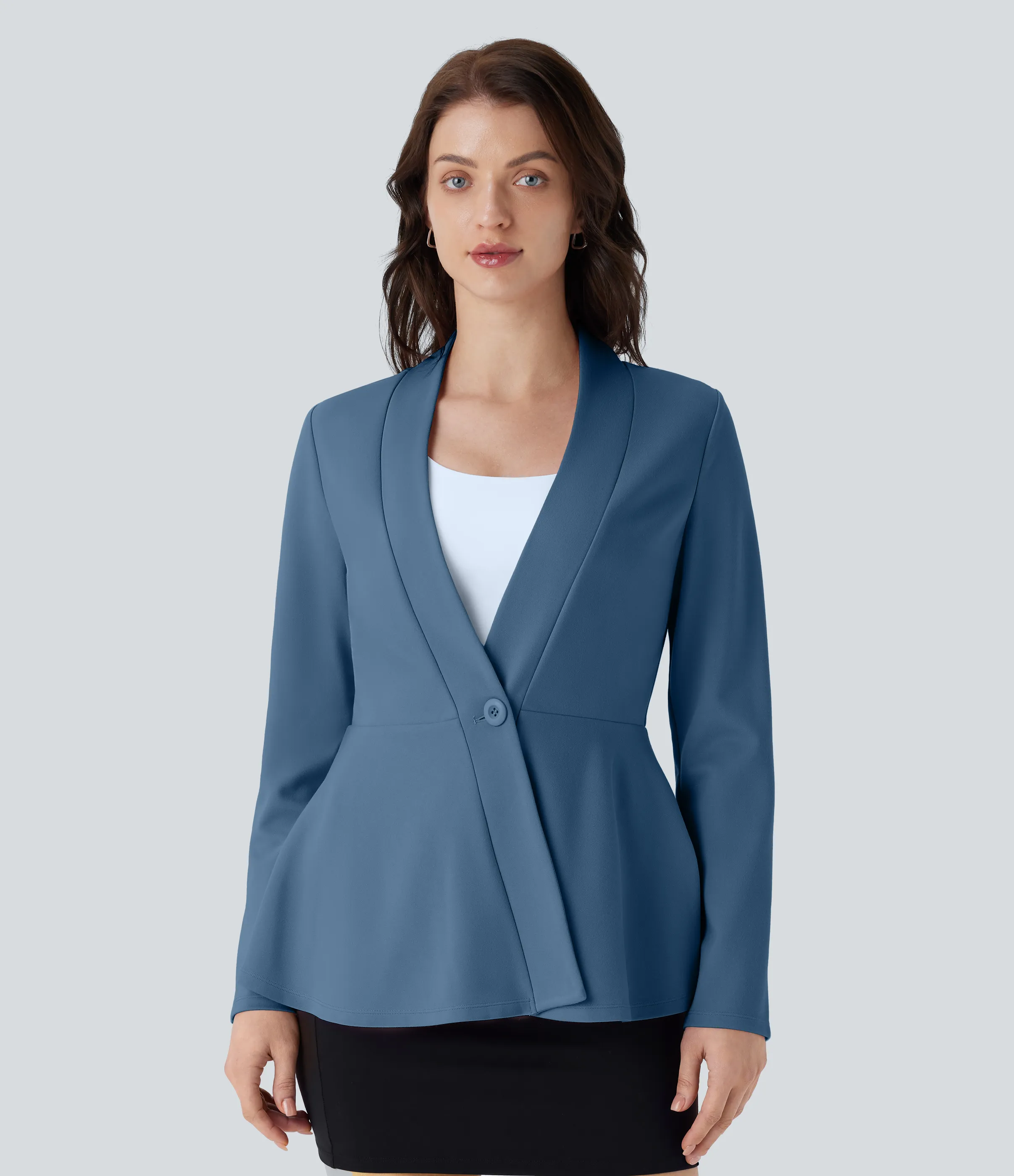 Halara Chaqueta peplum oficina cuello V botón delantera - Stellar - L sold by Halara