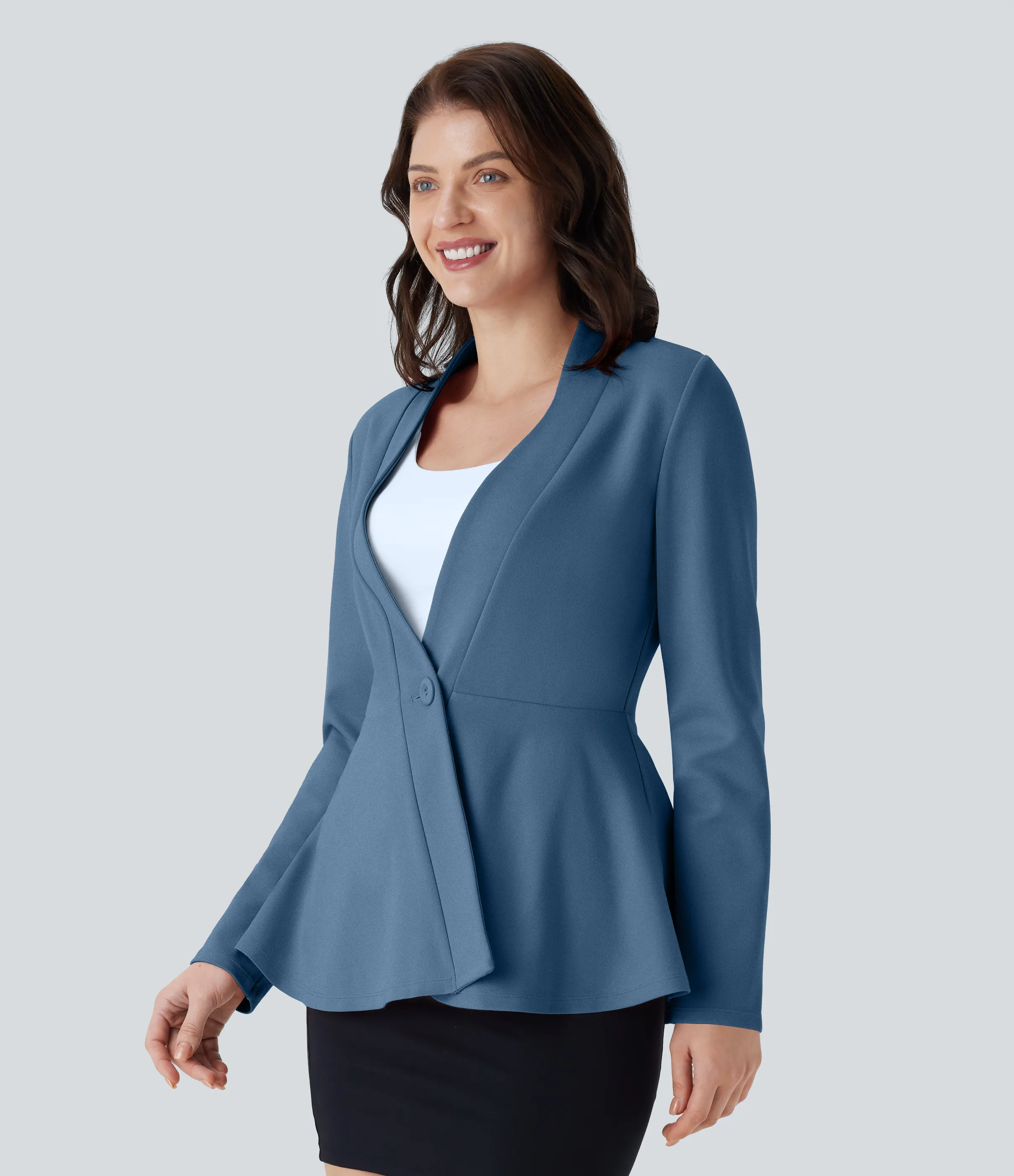 Halara Chaqueta peplum oficina cuello V botón delantera - Stellar - L sold by Halara product image thumbnail 4