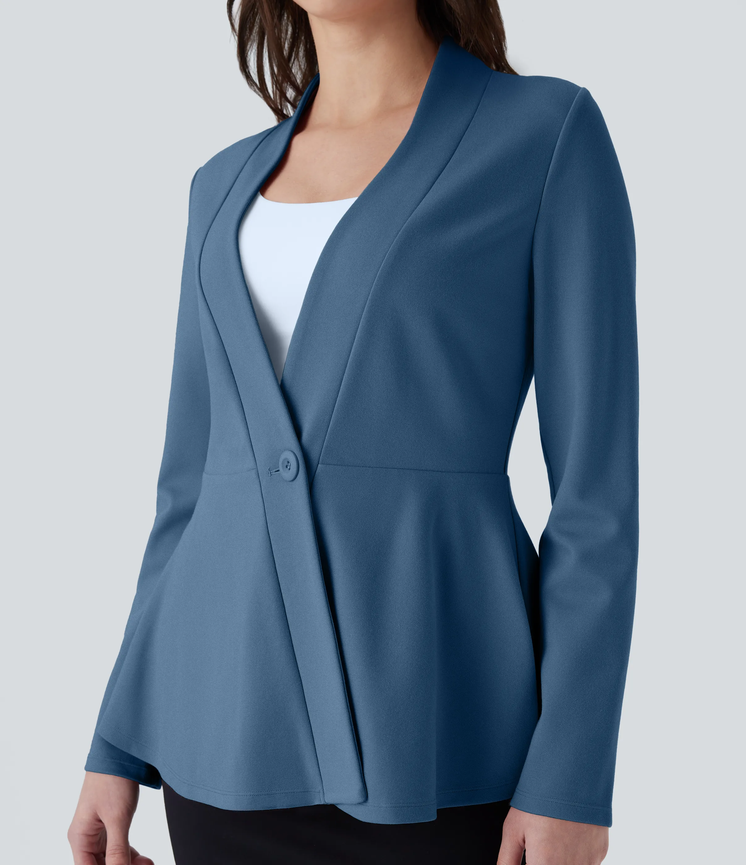 Halara Chaqueta peplum oficina cuello V botón delantera - Stellar - L sold by Halara product image thumbnail 5
