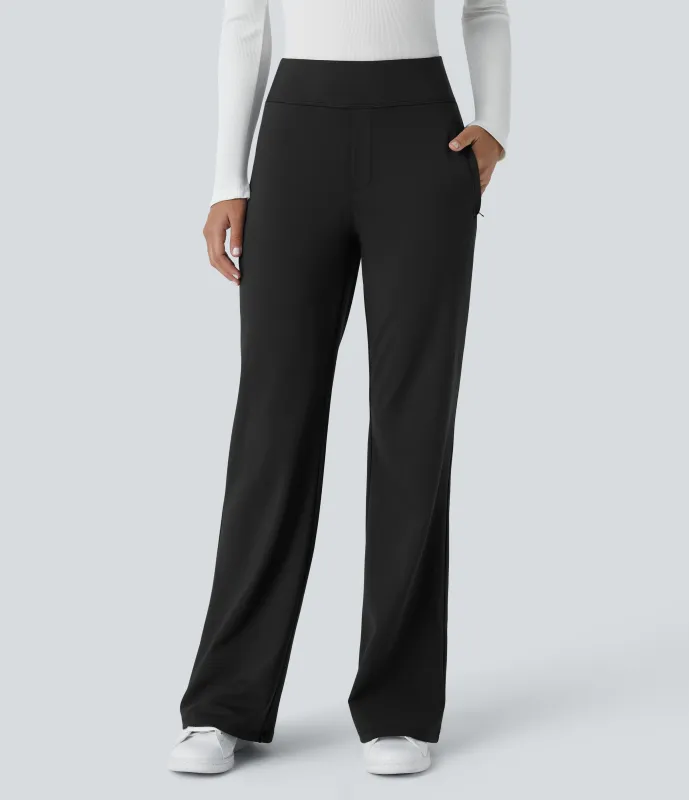 Halara Pantalón oficina acampanado bolsillo lateral tiro alto - Black - XL(tall) made by Halara