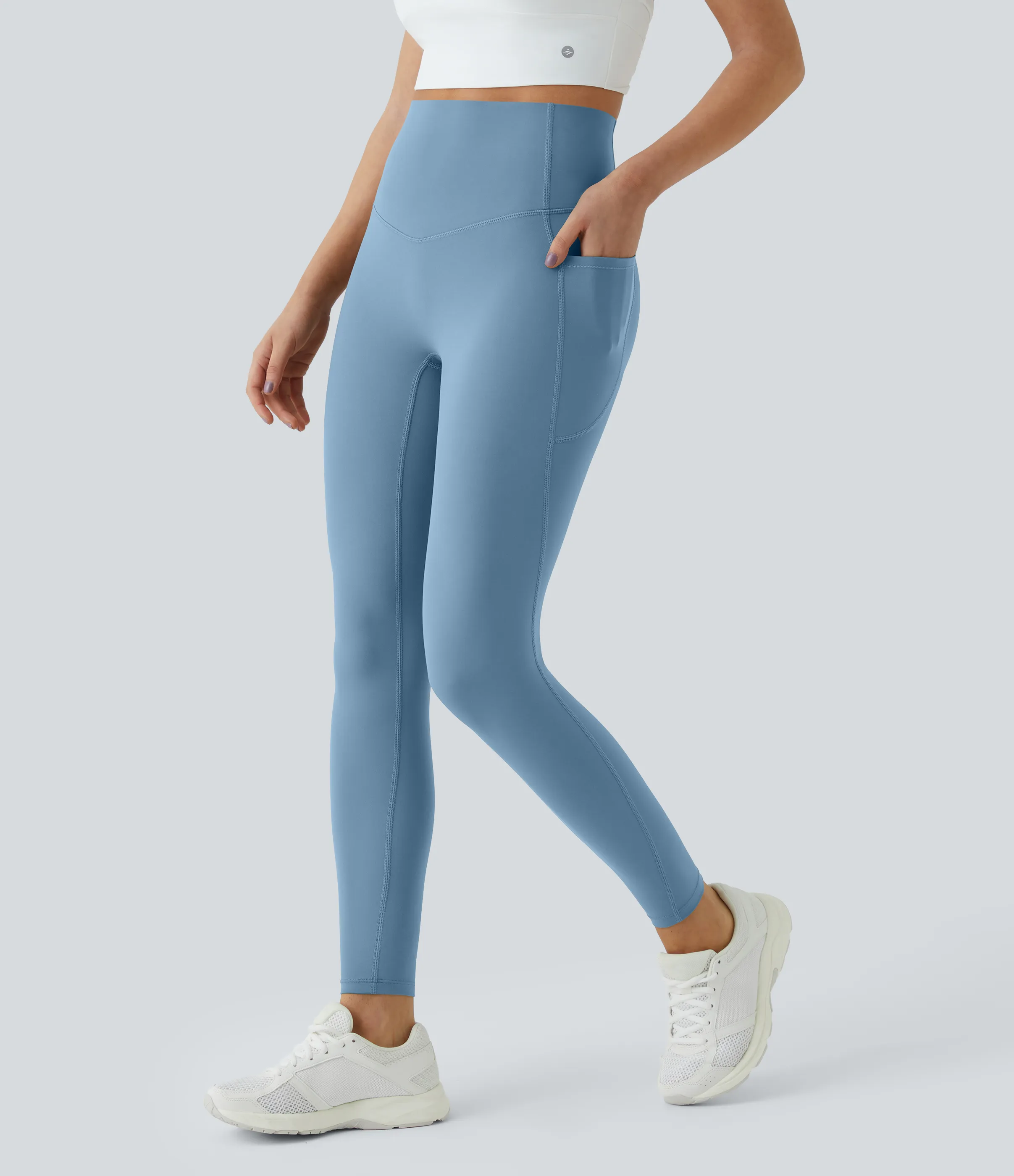 Halara Leggings SoCinched UltraSculpt entrenamiento control abdomen bolsillo lateral tiro alto - Whale Blue - XS(7/8) sold by Halara product image thumbnail 5