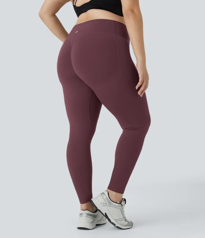 Halara Leggings SoCinched UltraSculpt moldeador tiro alto realce glúteo bolsillo lateral talla grande - Evening Red - 2X(7/8) made by Halara