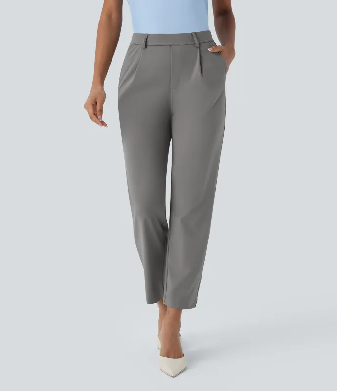 Halara Pantalón  oficina tiro alto ajustado tobillo bolsillo lateral - Silent Storm - XS(regular) made by Halara