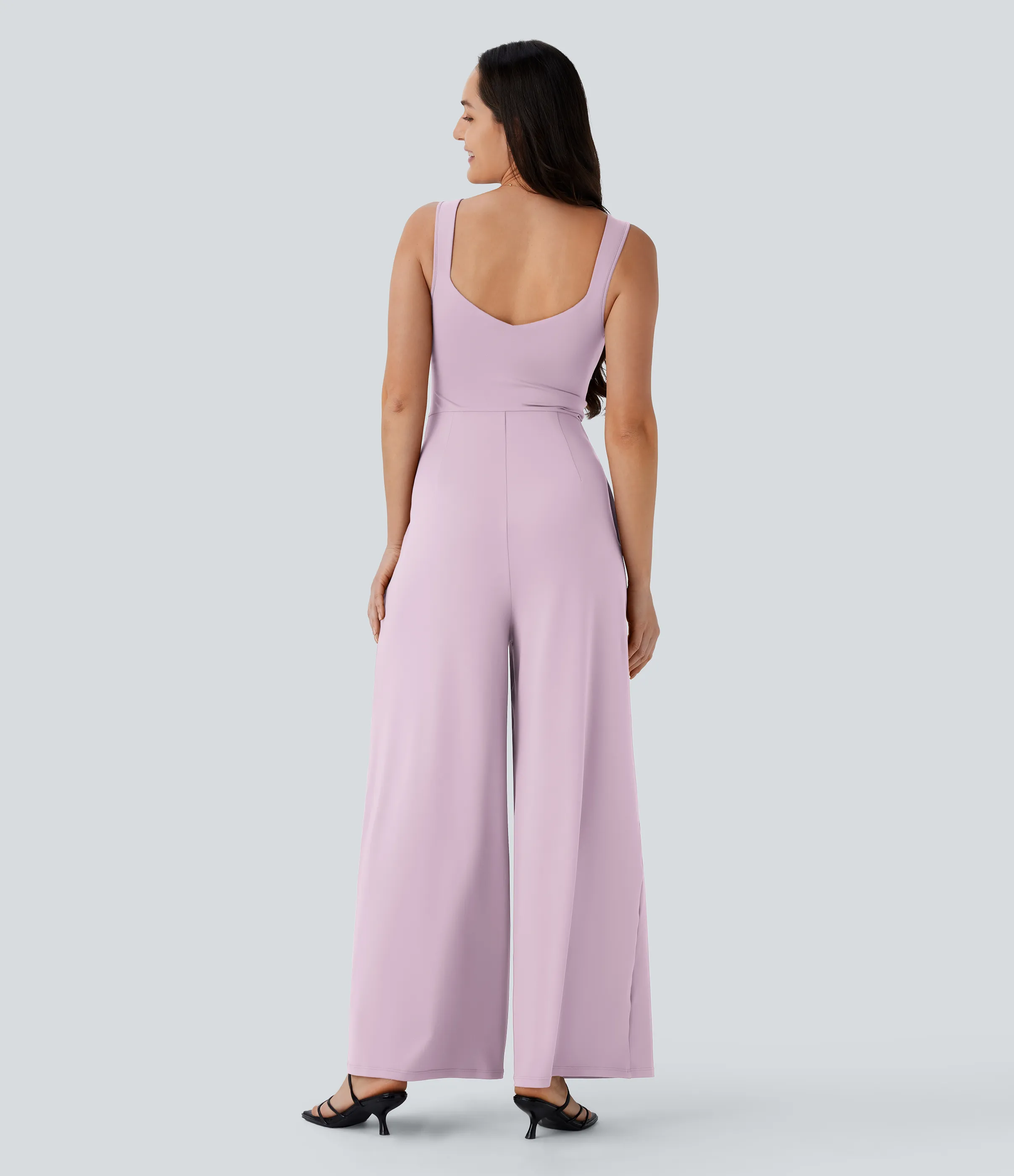 Halara Jumpsuit casual sin mangas con espalda en U y bolsillos - Orchid Ice - S(regular) sold by Halara product image thumbnail 3