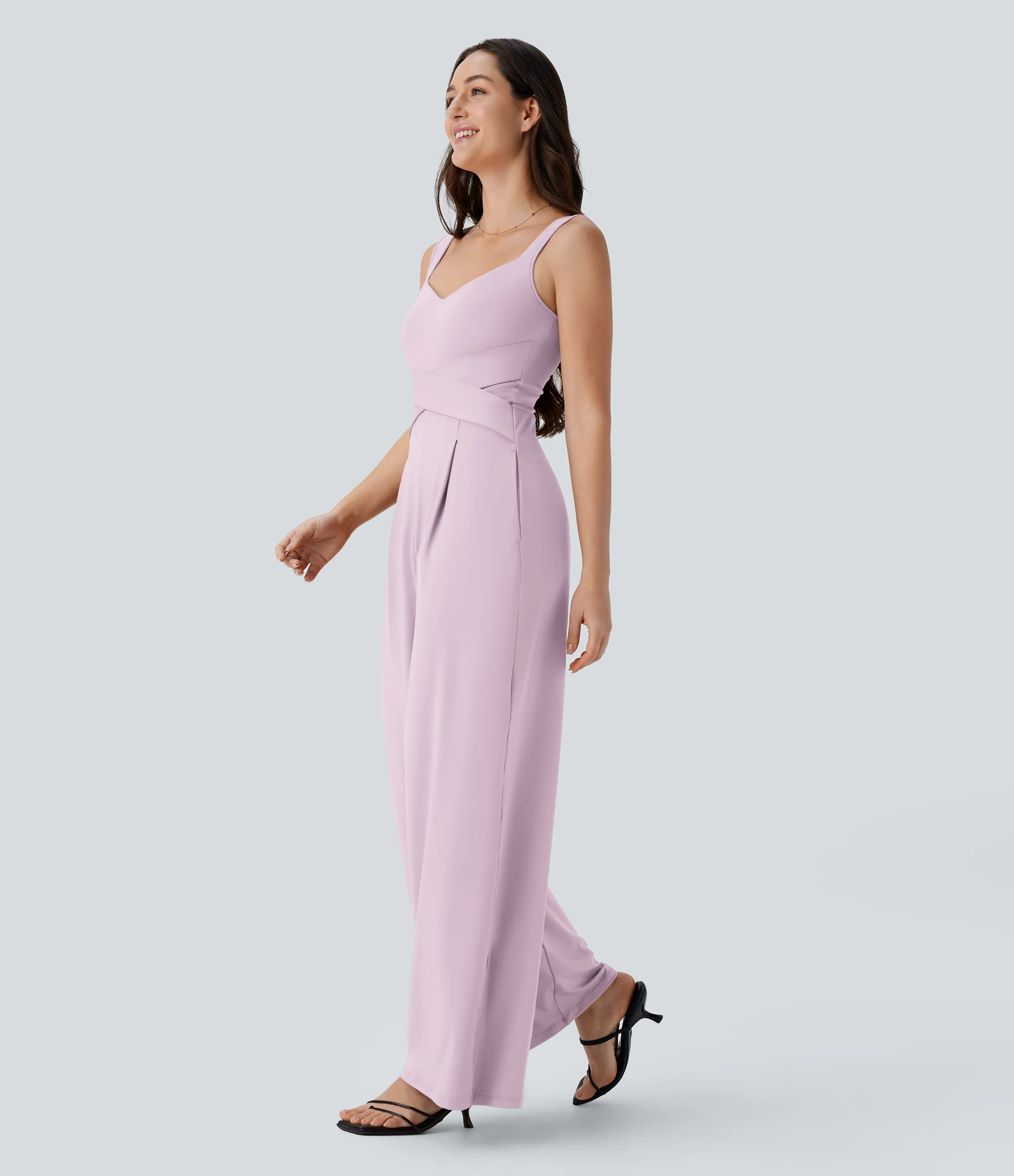 Halara Jumpsuit casual sin mangas con espalda en U y bolsillos - Orchid Ice - S(regular) sold by Halara product image thumbnail 4