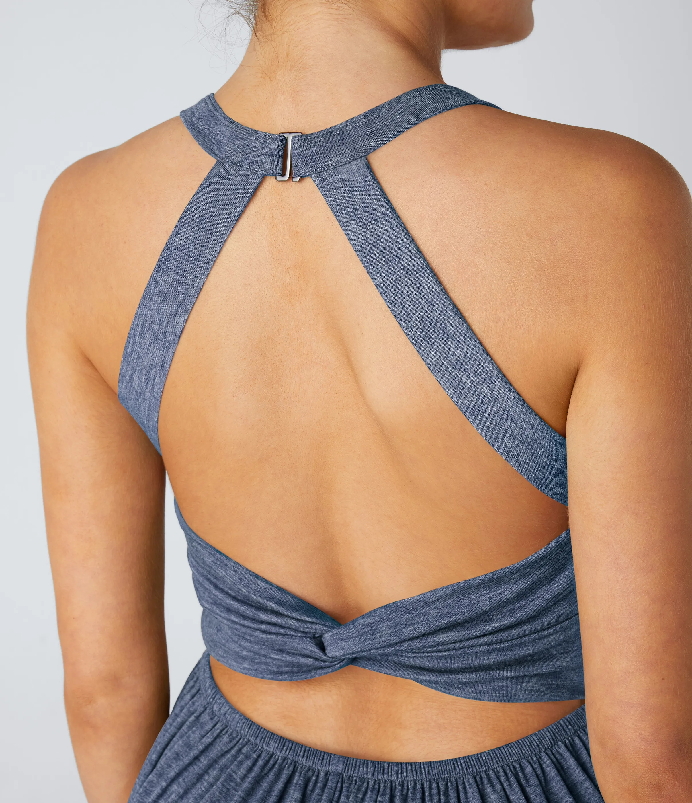 Halara Mono harén bolsillo lateral cuello U torcido sin espalda - Mottled Indigo - M(petite) sold by Halara product image thumbnail 5
