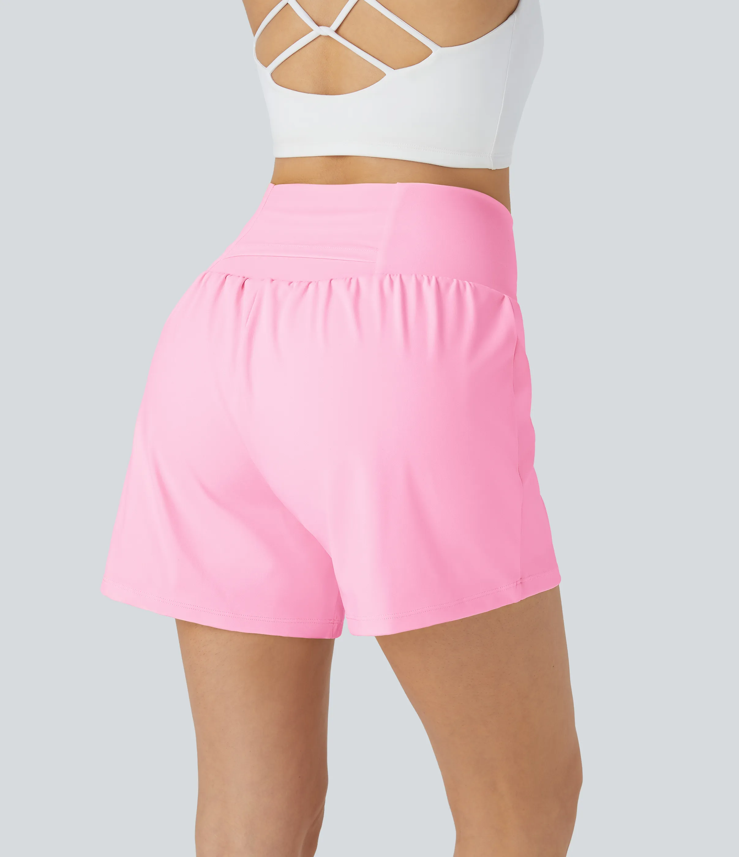 Halara Pantalón corto yoga 2 en 1 bolsillo trasero oculto tiro súper alto bolsillo lateral oculto 12.5cm-más largo - Nosegay - M(Long) sold by Halara product image thumbnail 3