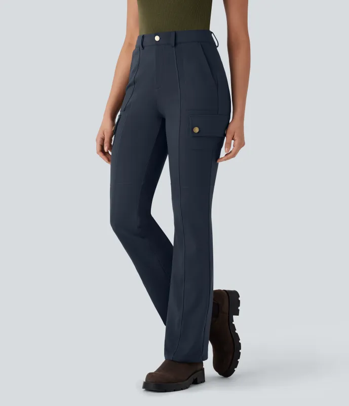 Halara Pantalón cargo bota senderismo múltiple bolsillo tiro medio - Midnight Blue - S(regular) made by Halara