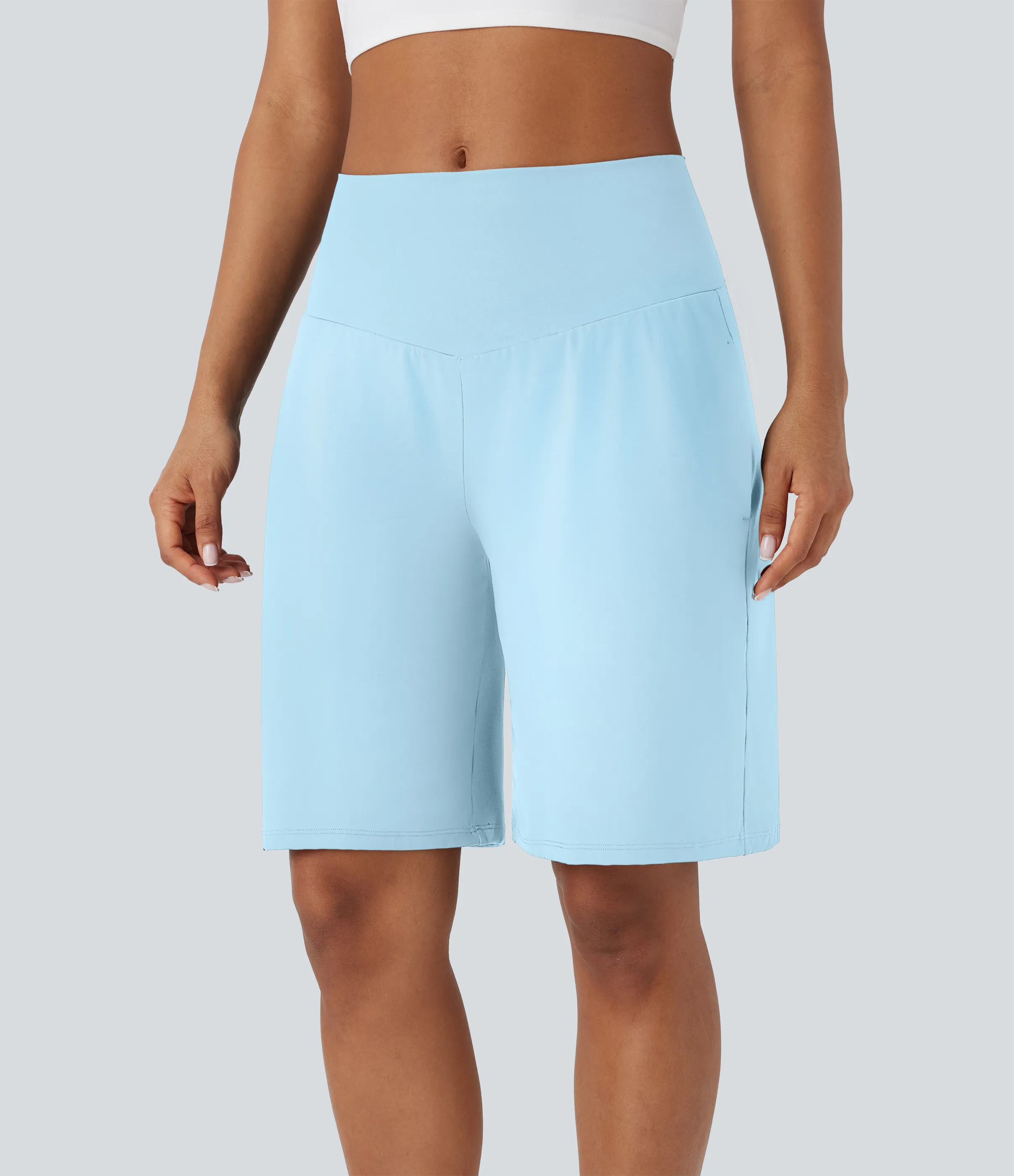 Halara Bermudas Softlyzero™ Airy yoga tiro alto múltiple bolsillo tacto fresco - Spun Sugar - M sold by Halara product image thumbnail 4