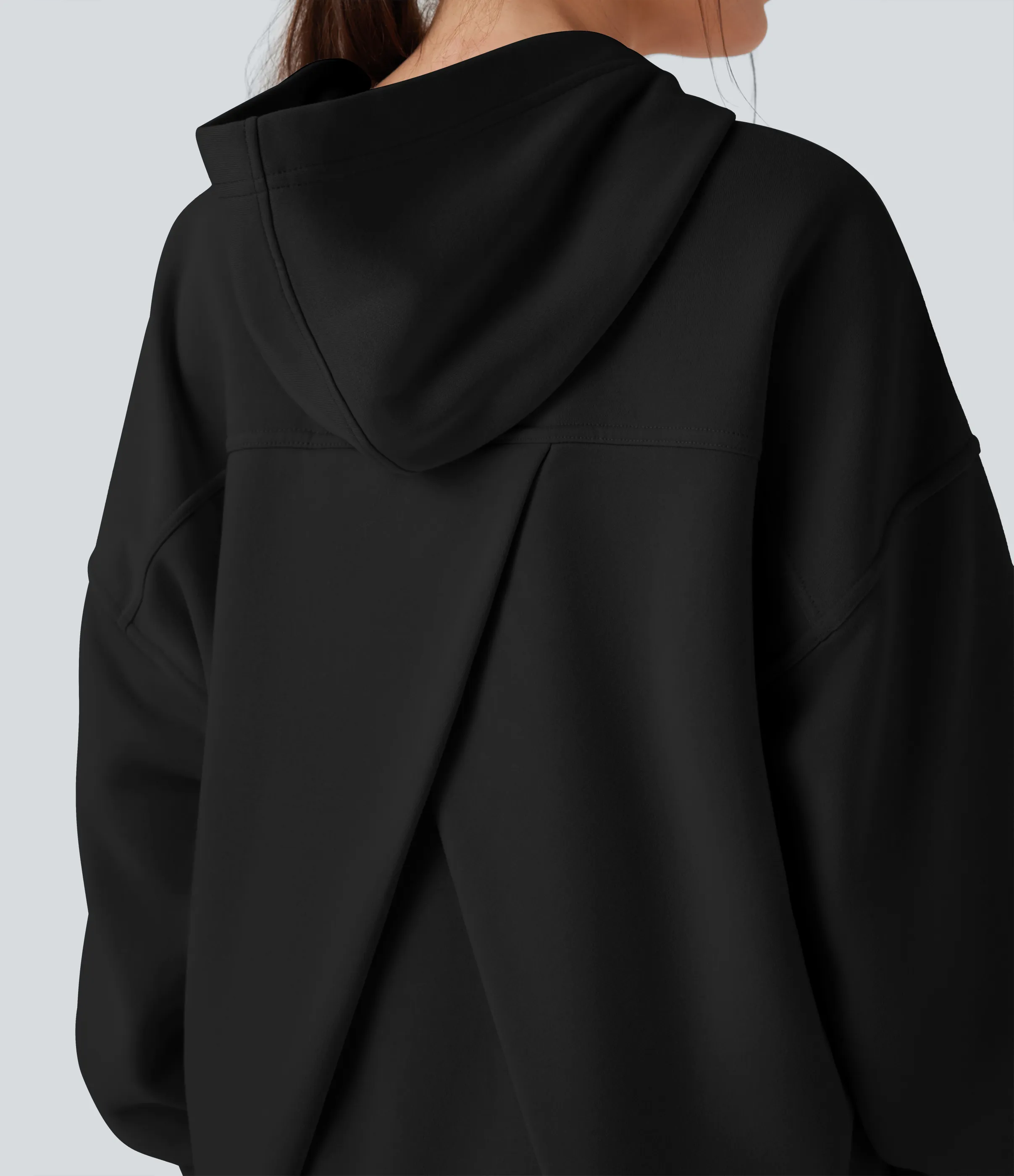 Halara Sudadera casual polar extragrande de manga larga con capucha y bolsillos - Black - M sold by Halara product image thumbnail 5