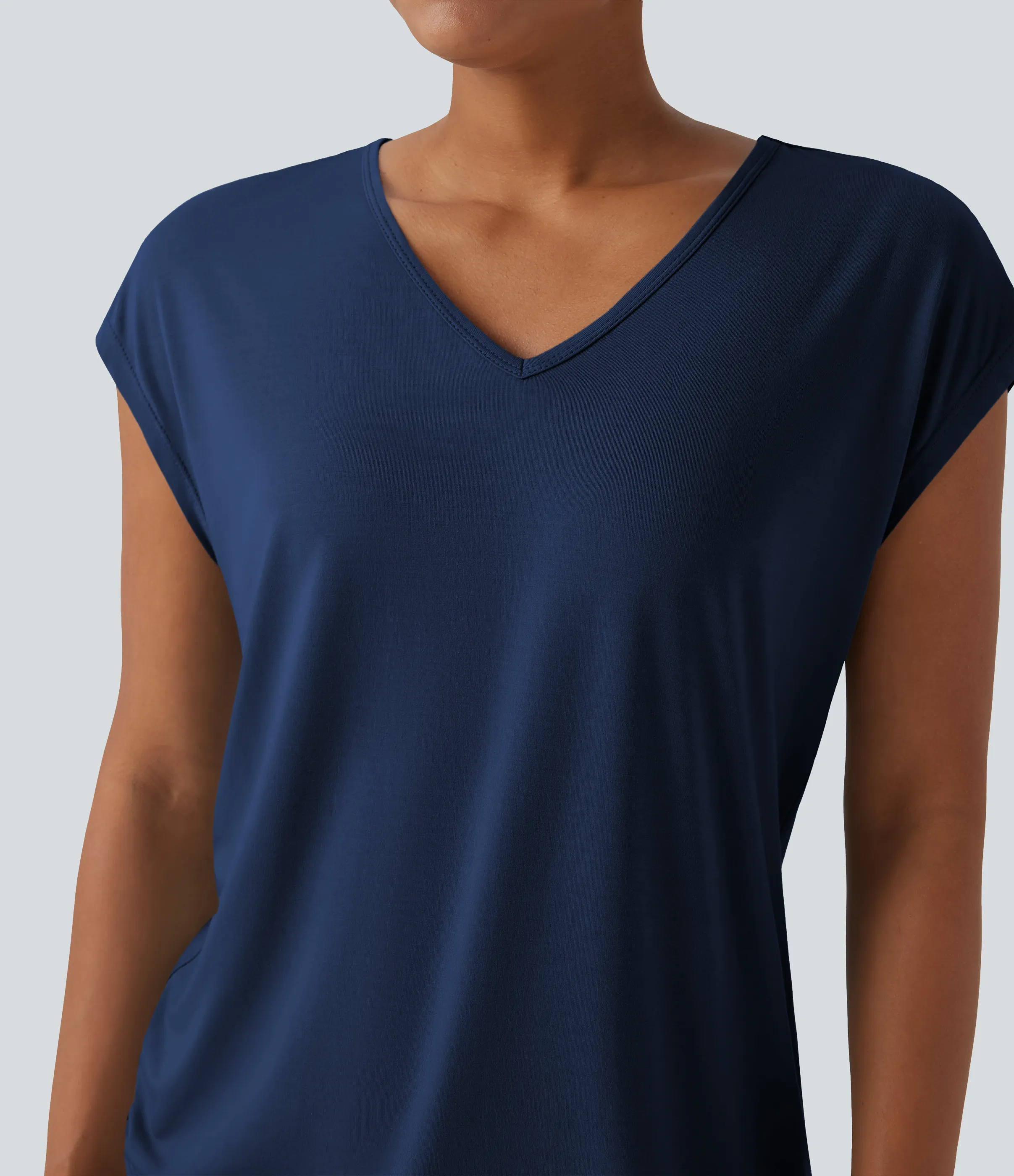 Halara Camiseta casual de manga corta con cuello en V - Sodalite Blue - L sold by Halara product image thumbnail 5