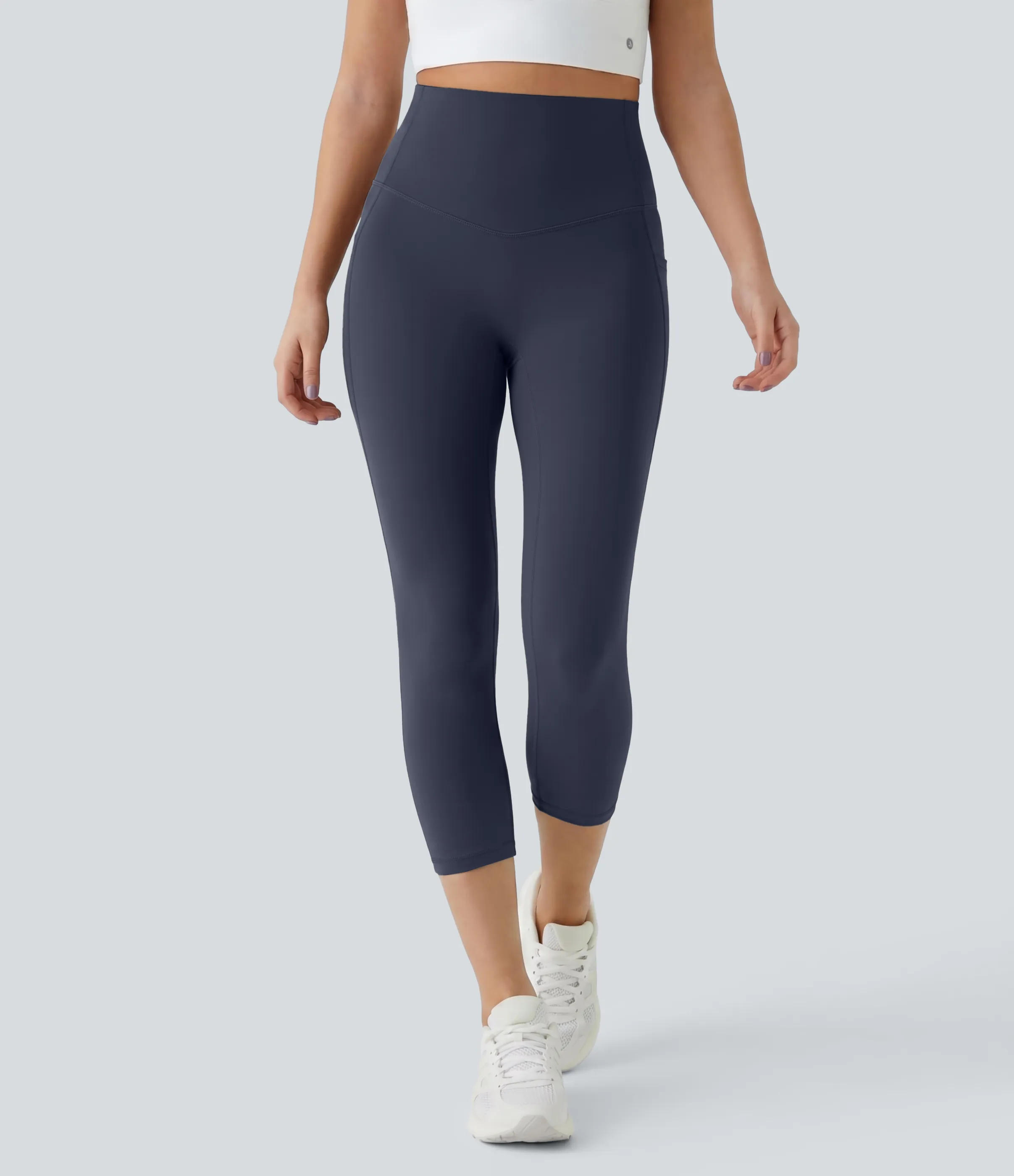 Halara Leggings capri entrenamiento moldeador bolsillo lateral tiro alto - Mood Indigo - M sold by Halara product image thumbnail 4