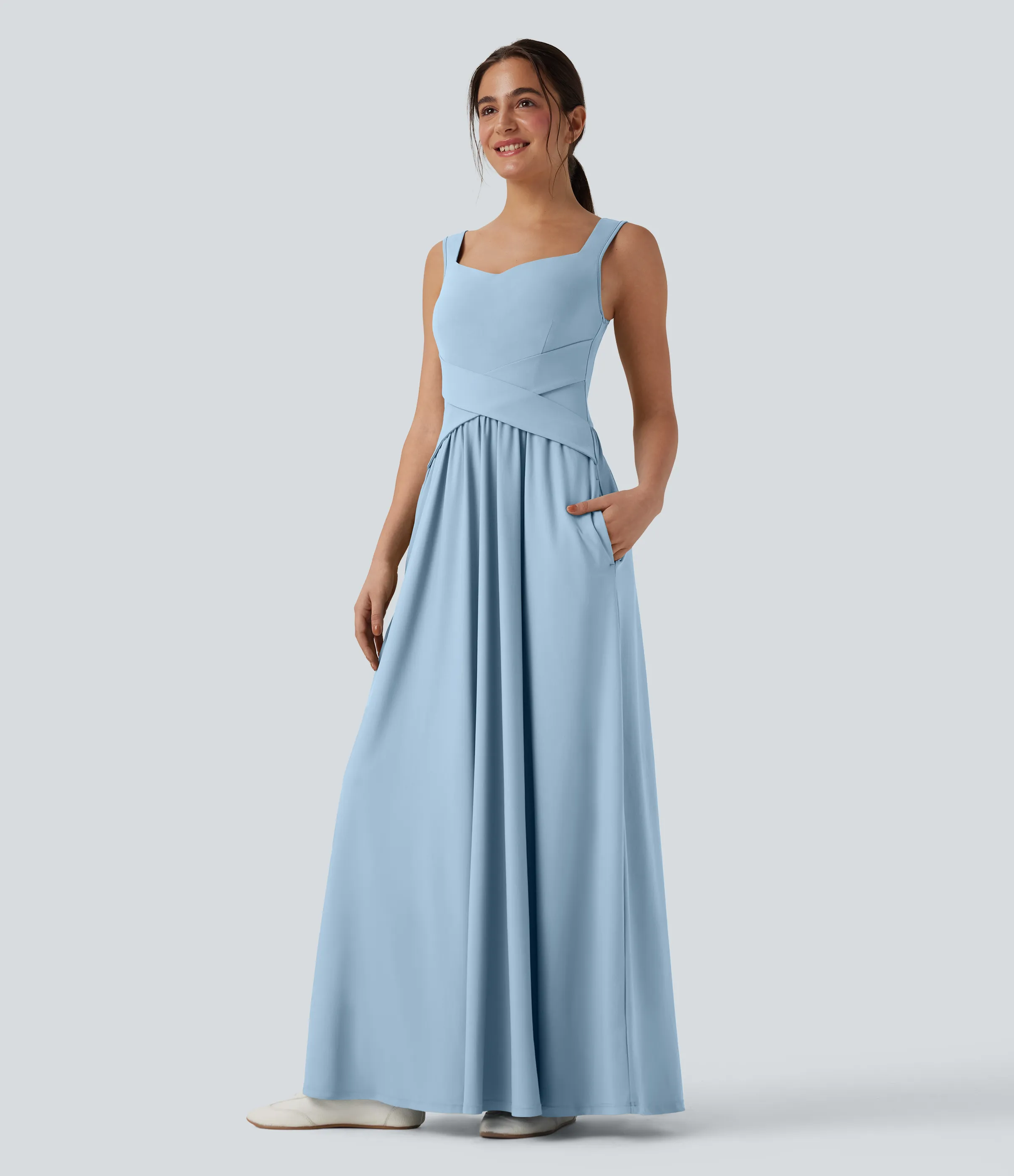 Halara Vestido largo maxi casual fluido con bolsillos - Angel Falls - L sold by Halara product image thumbnail 2