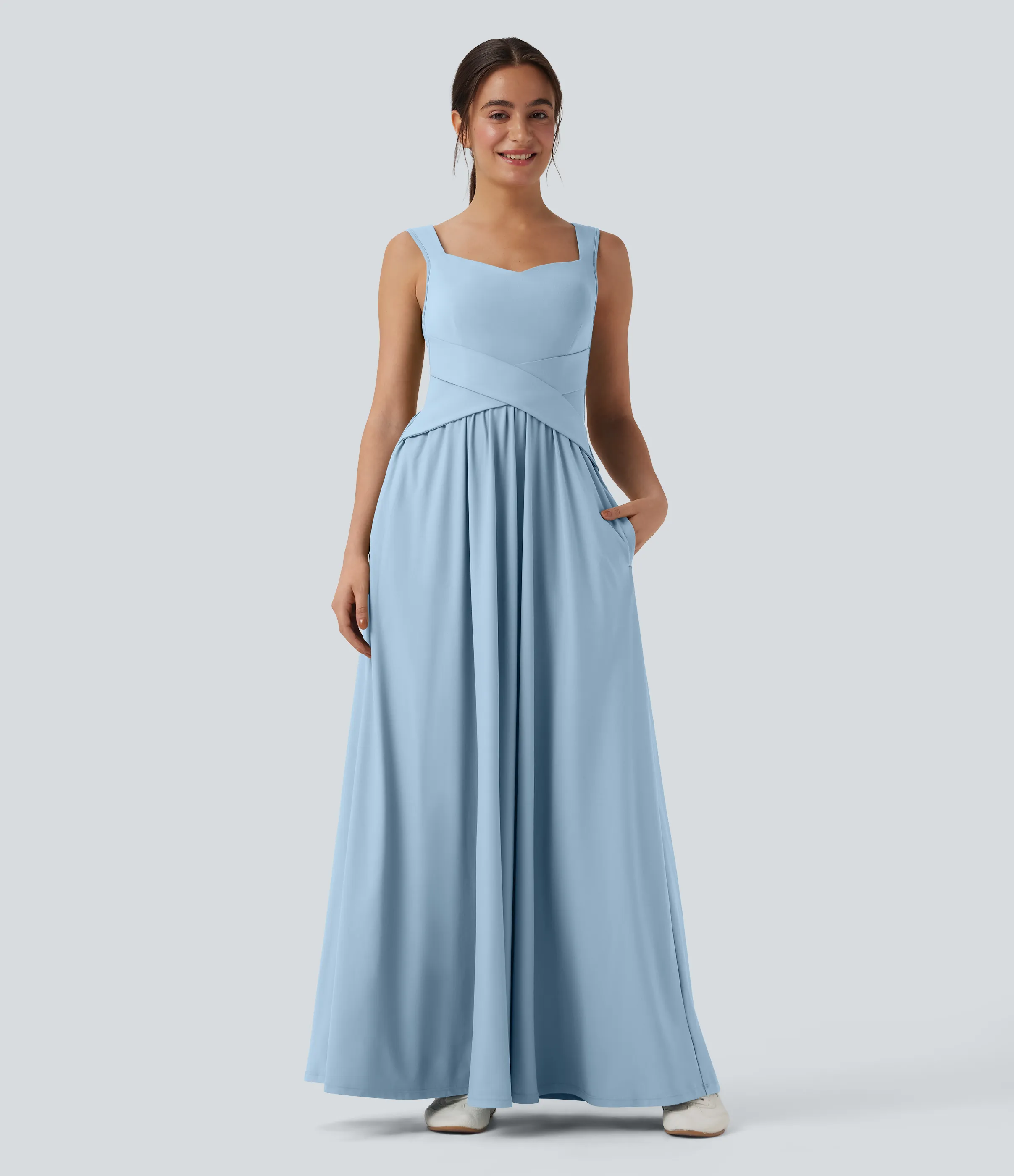 Halara Vestido largo maxi casual fluido con bolsillos - Angel Falls - L sold by Halara product image thumbnail 4