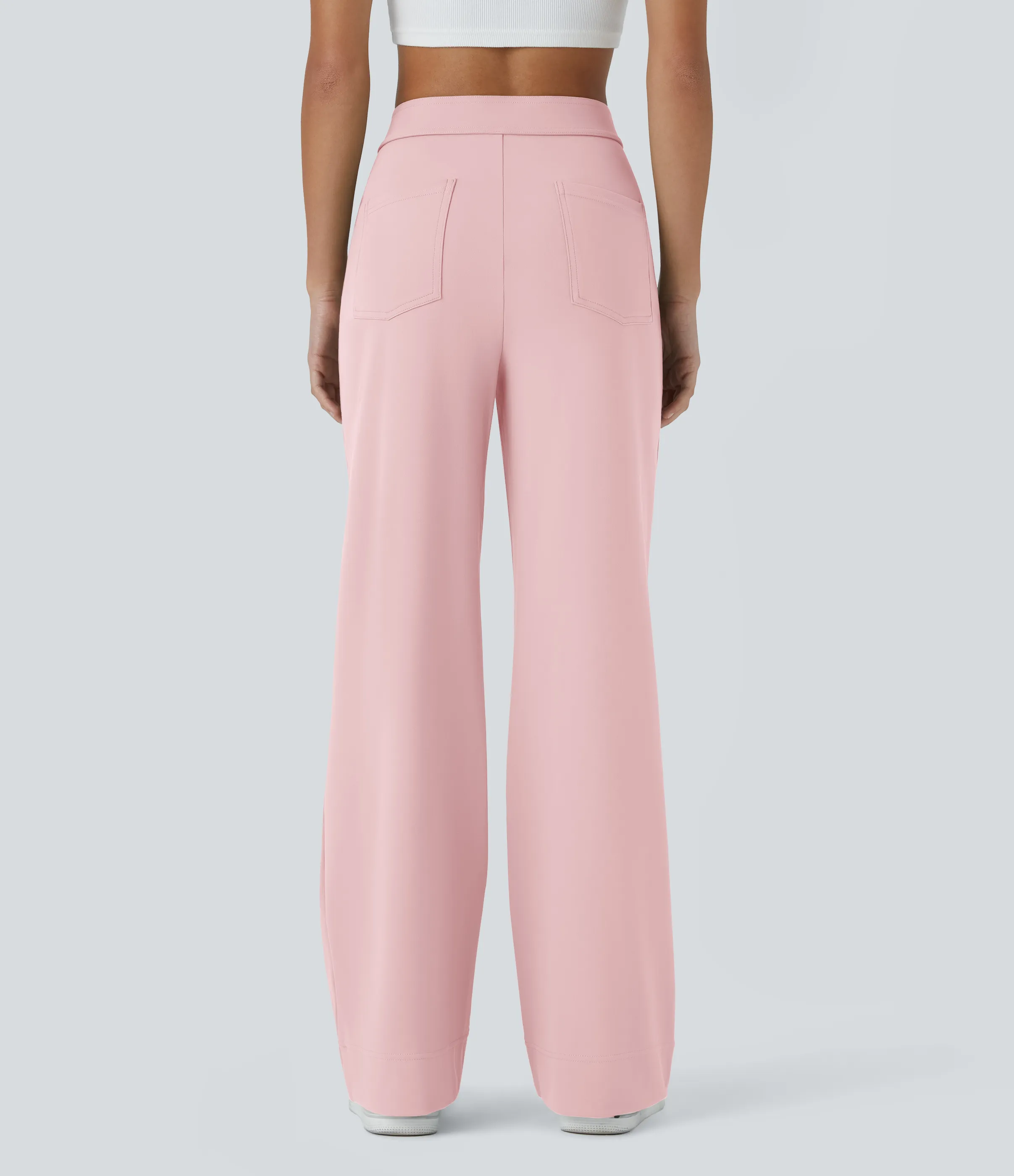 Halara Pantalones pierna recta múltiple bolsillo botón tiro alto - Primrose Pink - S(tall) sold by Halara product image thumbnail 3