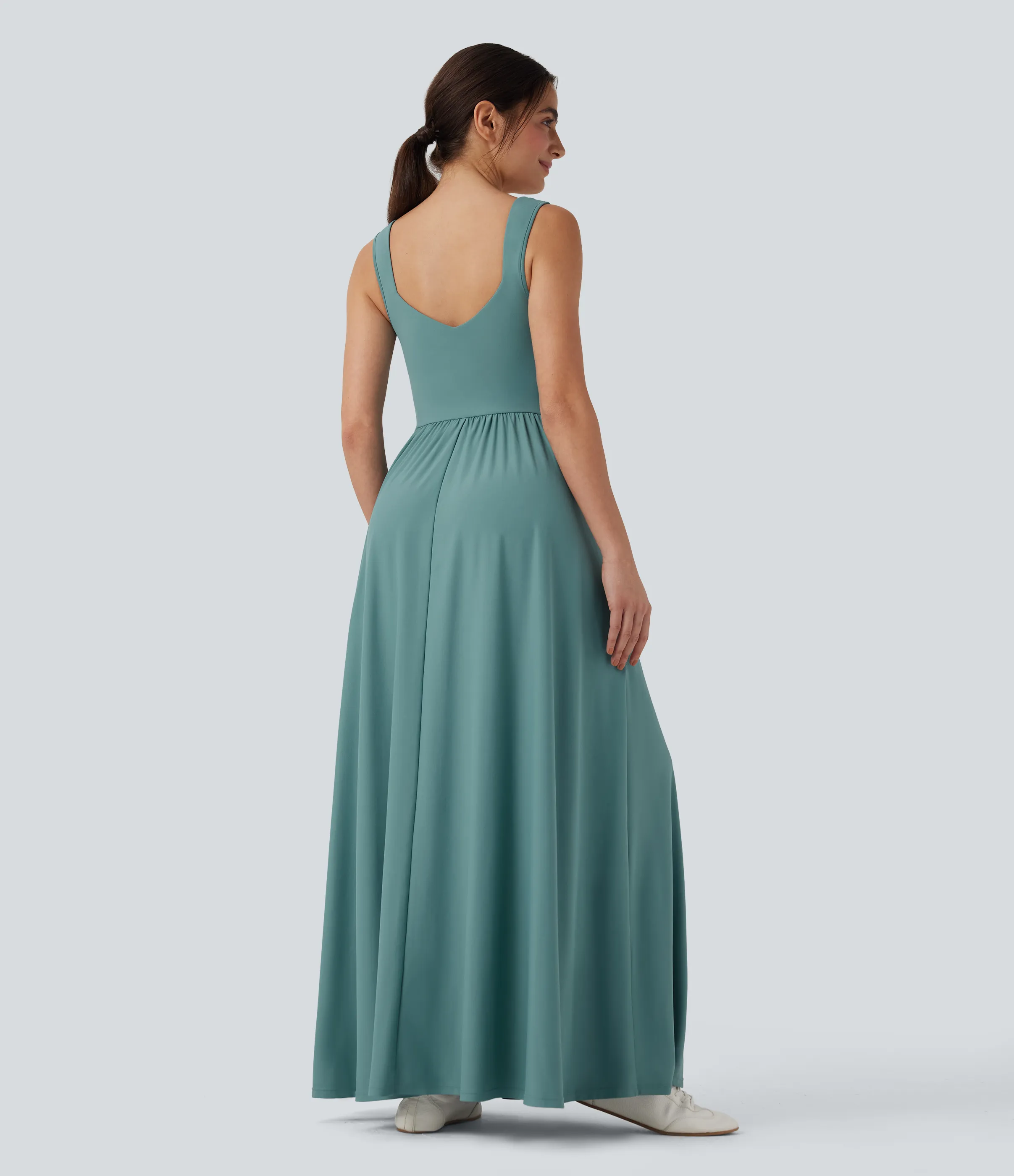 Halara Vestido largo maxi casual fluido con bolsillos - Azure - XL sold by Halara product image thumbnail 4