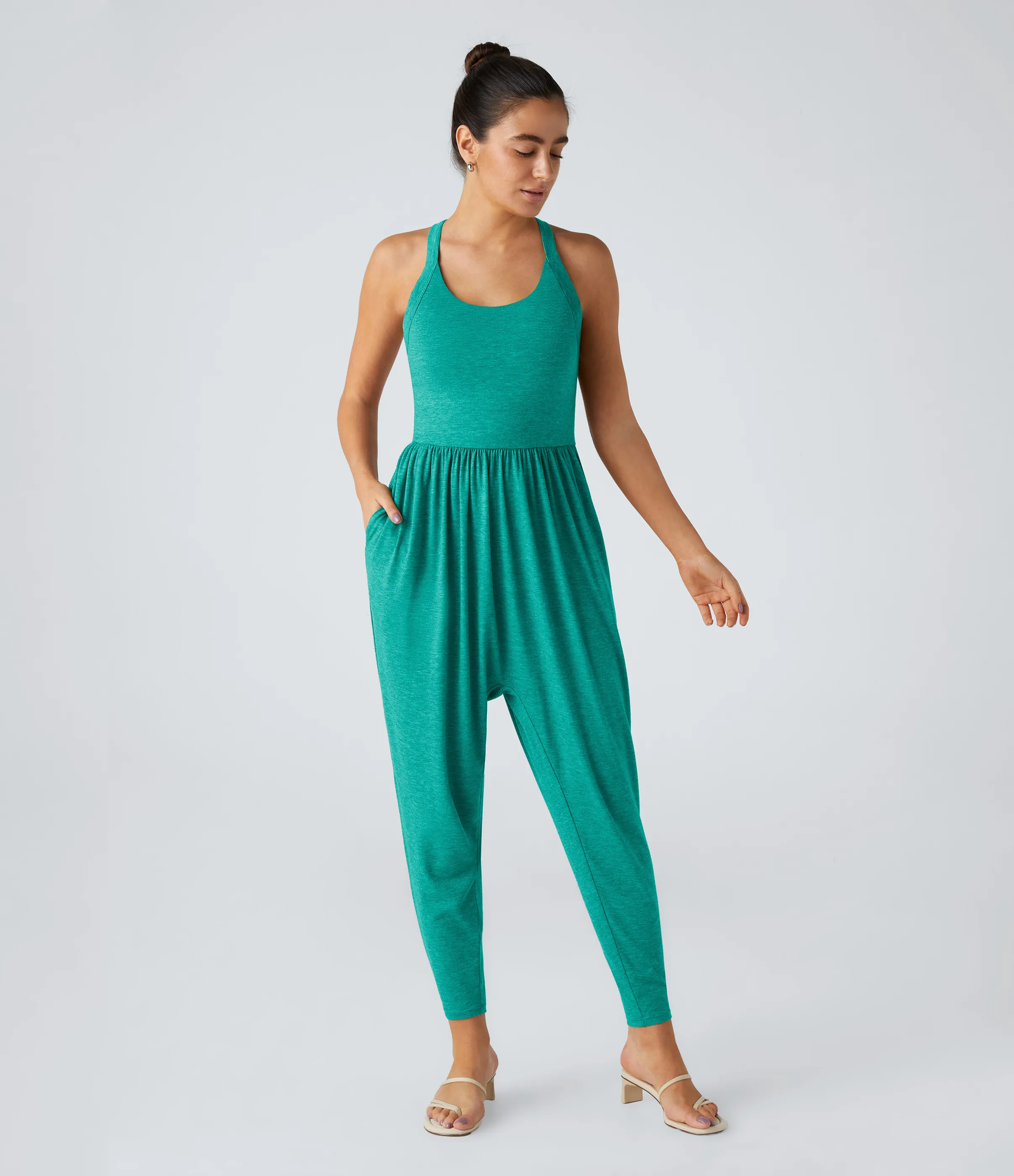 Halara Mono harén bolsillo lateral cuello U torcido sin espalda - Reef Mint Green - XS(regular) sold by Halara product image thumbnail 3