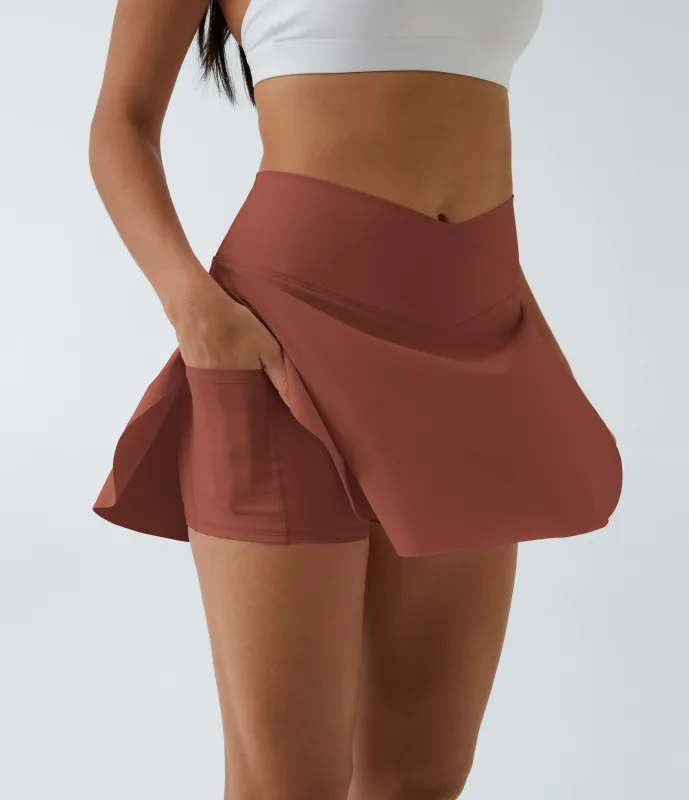 Halara Falda tenis Softlyzero™ Airy Crossover 2 en 1 tacto fresco bolsillo lateral-Lucid-Largo más largo-UPF50+ - Sequoia - L(Long) made by Halara
