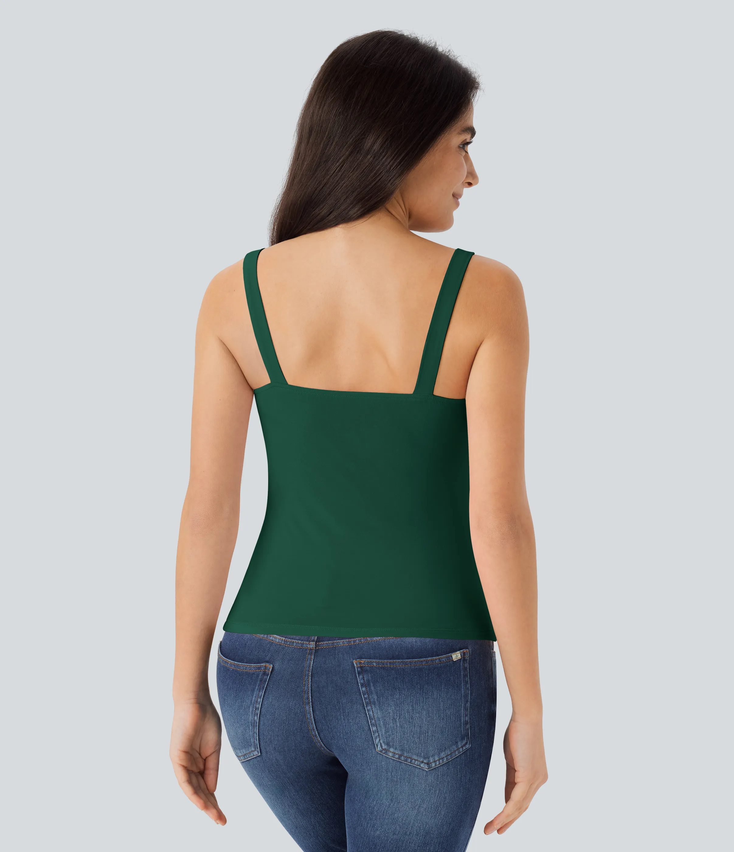 Halara Top sin mangas sin espalda fruncido - Rain Forest - XS sold by Halara product image thumbnail 3