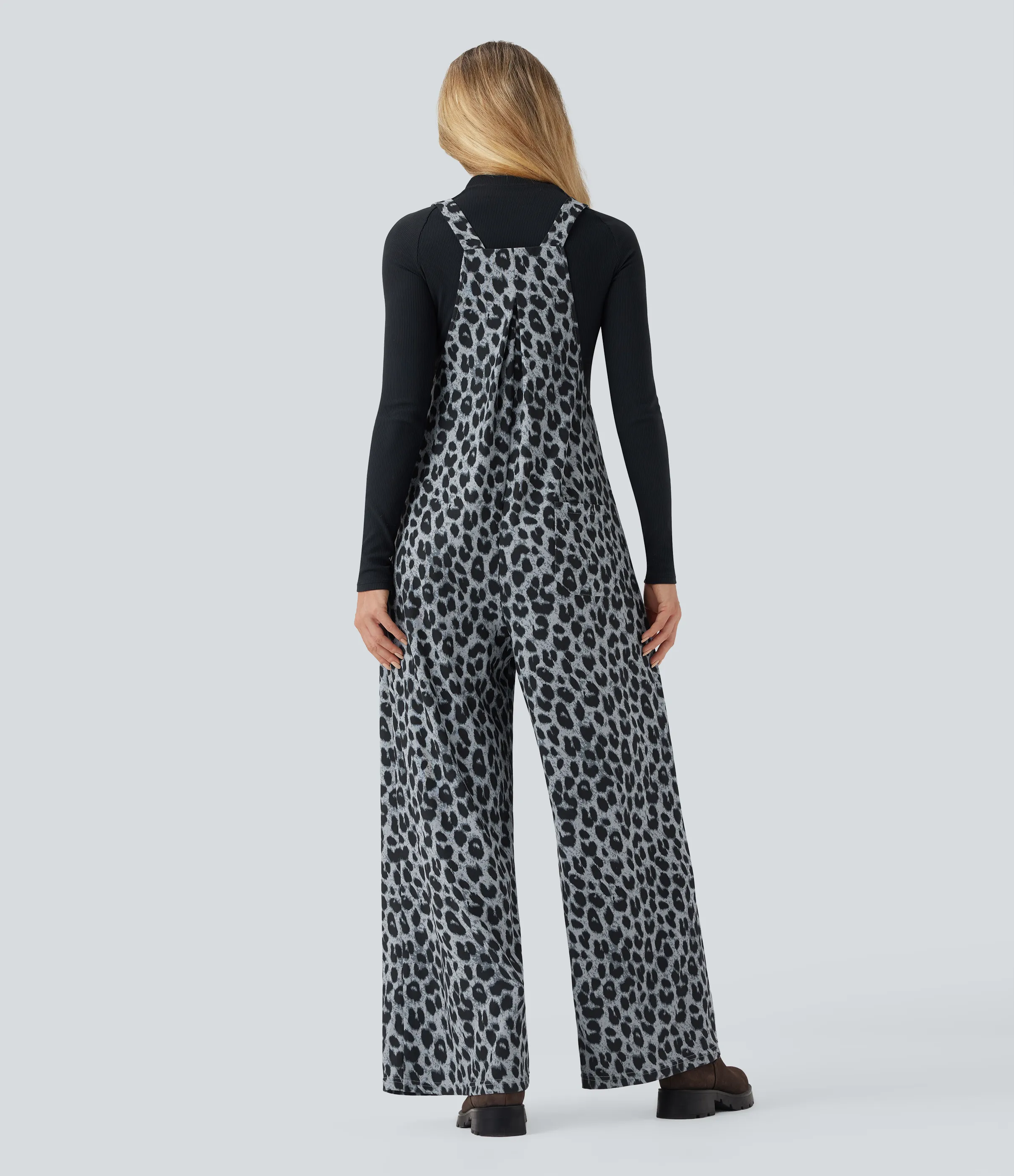 Halara Jumpsuit casual con estampado de leopardo y bolsillos - Frosted Panther - M(tall) sold by Halara product image thumbnail 3