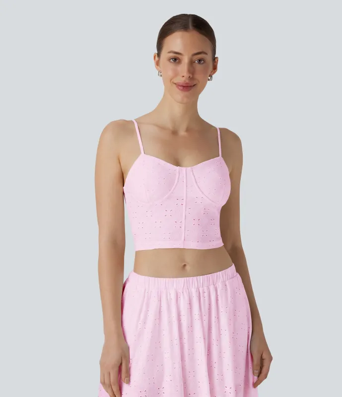 Halara Top sin mangas sin espalda tirante ajustable resort - Tickled Pink - L made by Halara