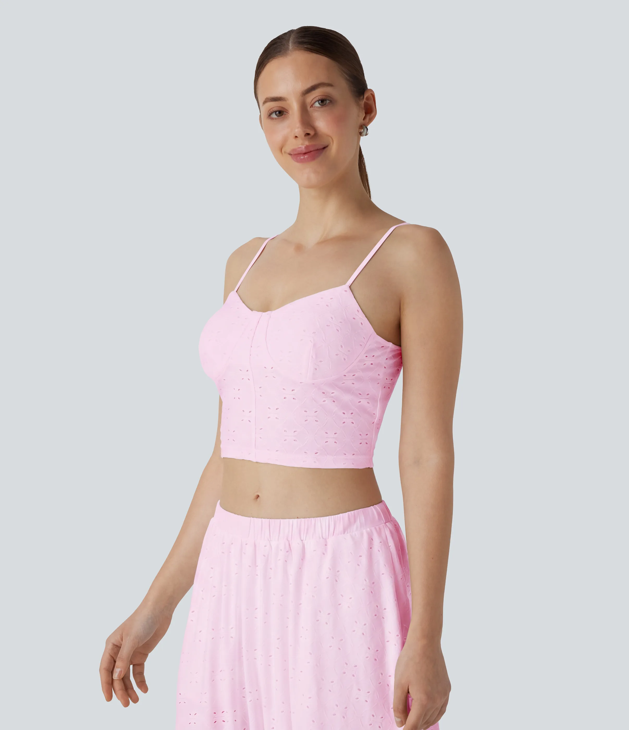 Halara Top sin mangas sin espalda tirante ajustable resort - Tickled Pink - L sold by Halara product image thumbnail 4