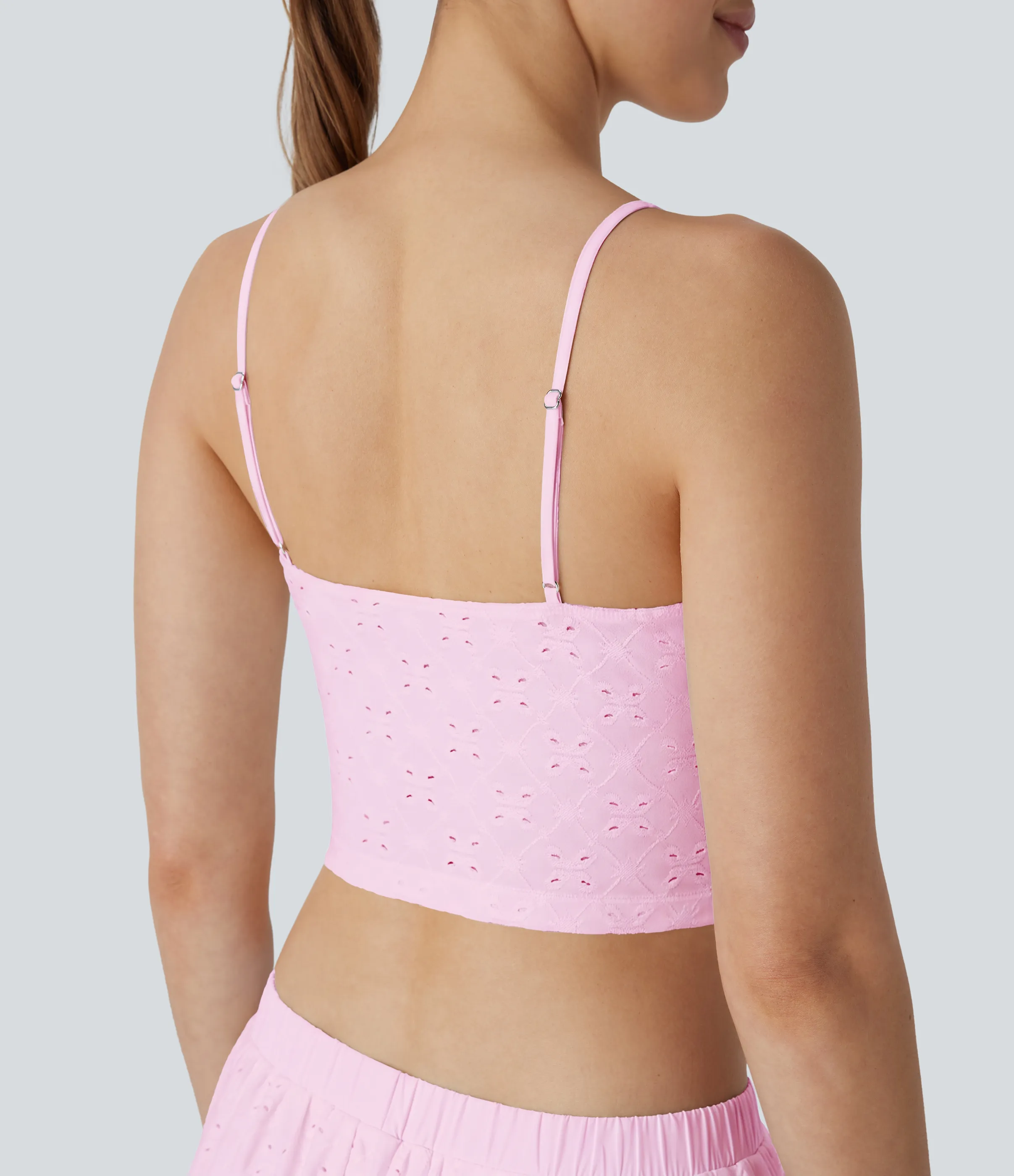 Halara Top sin mangas sin espalda tirante ajustable resort - Tickled Pink - L sold by Halara product image thumbnail 5
