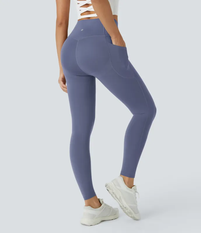 Halara Leggings SoCinched UltraSculpt tiro alto realce glúteos control abdomen bolsillo lateral moldeador - Silent Blue - S(full_length) made by Halara