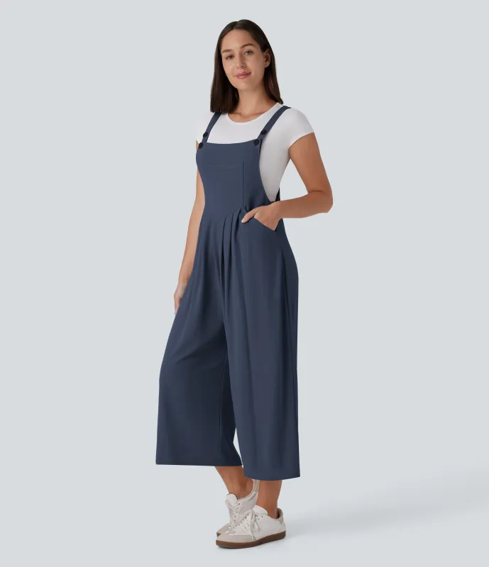Halara Overol capri múltiple bolsillo botón correa ajustable - Harbor Ink - M(regular) made by Halara