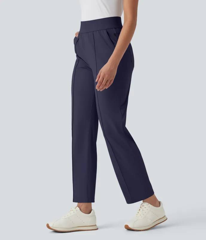 Halara Pantalón golf tiro medio alto múltiple bolsillo secado rápido - Camiseta golf - UPF 40+ - Graphite Twill - S(petite) made by Halara