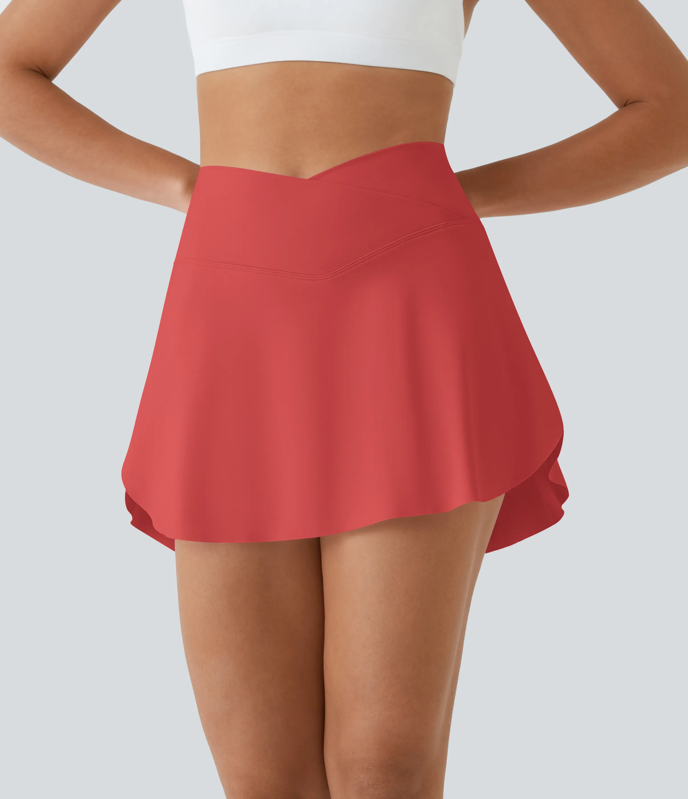 Halara Falda tenis Softlyzero™ Airy Crossover 2 en 1 tacto fresco bolsillo lateral-Lucid-Largo más largo-UPF50+ - Poinsettia - M(Long) sold by Halara product image thumbnail 3