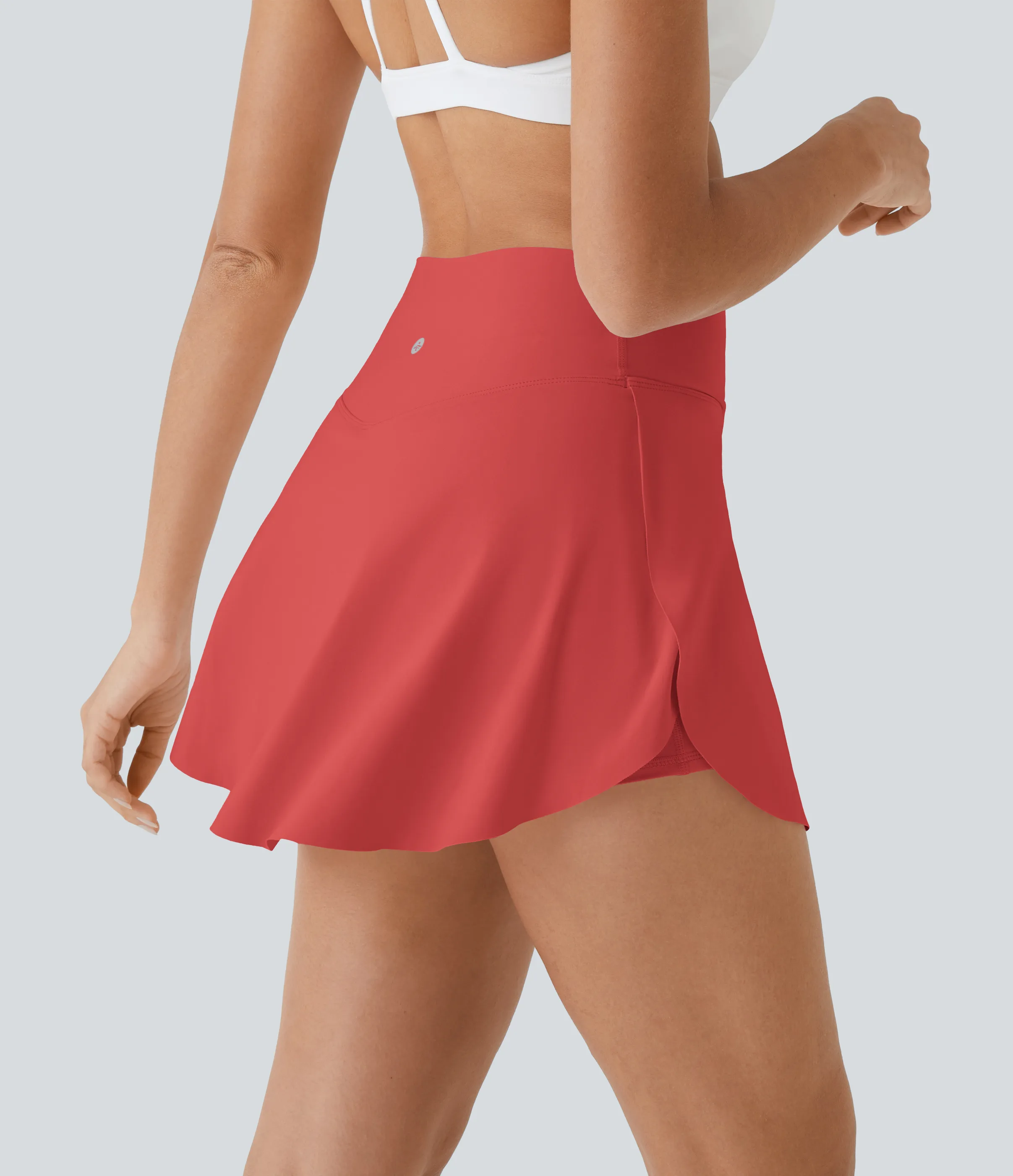 Halara Falda tenis Softlyzero™ Airy Crossover 2 en 1 tacto fresco bolsillo lateral-Lucid-Largo más largo-UPF50+ - Poinsettia - M(Long) sold by Halara product image thumbnail 4