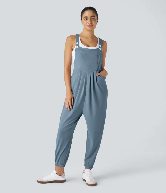 Halara Overol jogger botón correa ajustable bolsillo múltiple gofre plisado - Mountain Spring - XL(tall) made by Halara