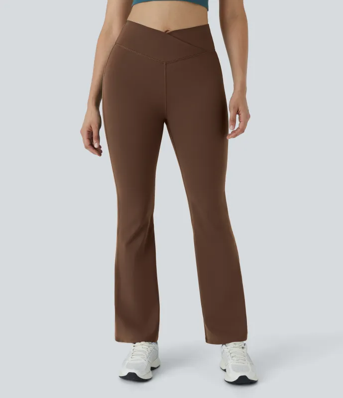 Halara Leggings yoga acampanado cruzado tiro alto - Autumn Chestnut - XL(regular) made by Halara