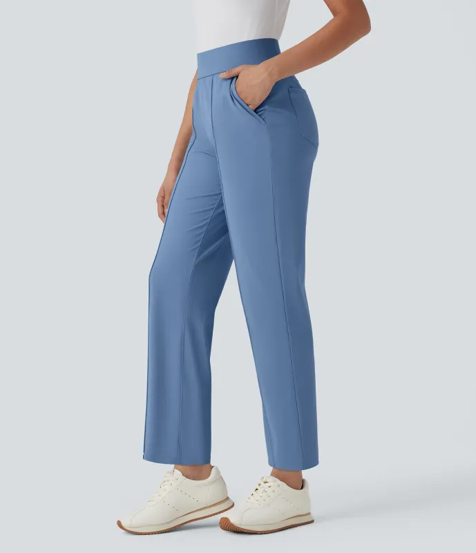 Halara Pantalón golf tiro medio alto múltiple bolsillo secado rápido - Camiseta golf - UPF 40+ - Cyaneus - XS(regular) made by Halara