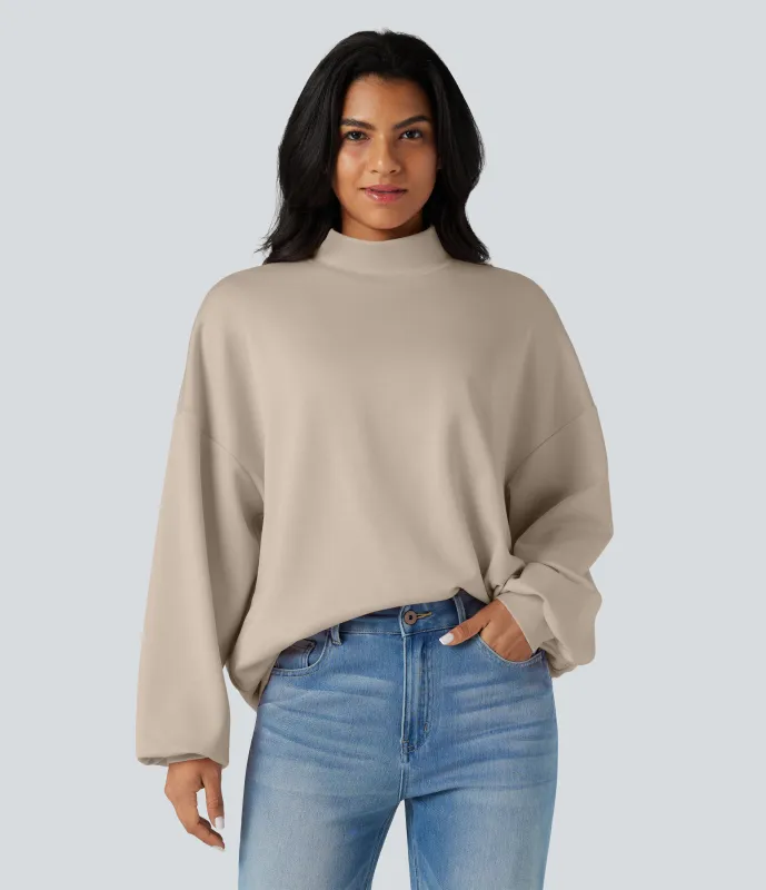 Halara Sudadera casual holgada de cuello alto con bolsillos - Atmosphere - XL made by Halara
