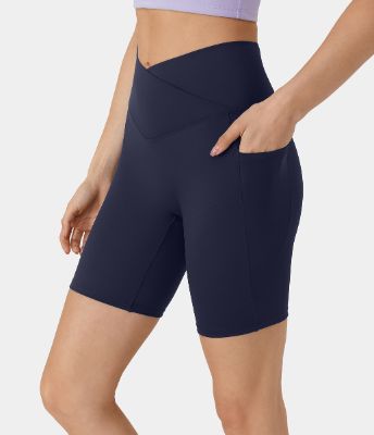 Softlyzero™ Plush Crossover Side Pocket Yoga Shorts 7''-UPF50+ sold by halara
