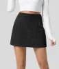 High Waisted Invisible Zipper 2-in-1 A Line Mini Corduroy Casual Skirt sold by halara