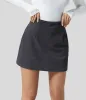 High Waisted Invisible Zipper 2-in-1 A Line Mini Corduroy Casual Skirt sold by halara