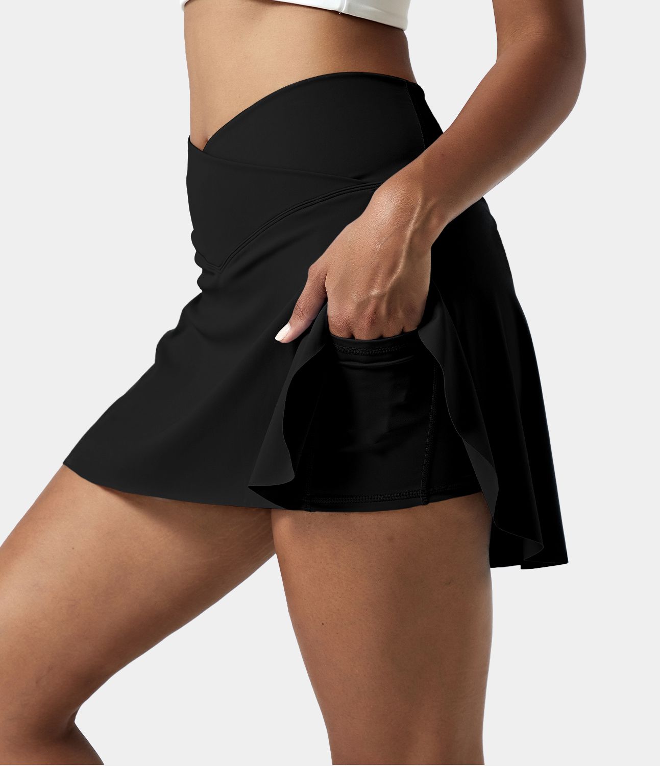 Everyday Cloudful™ Air Fabric Crossover 2-in-1 Side Pocket Cool Touch Tennis Skirt-Lucid sold by halara product image thumbnail 2