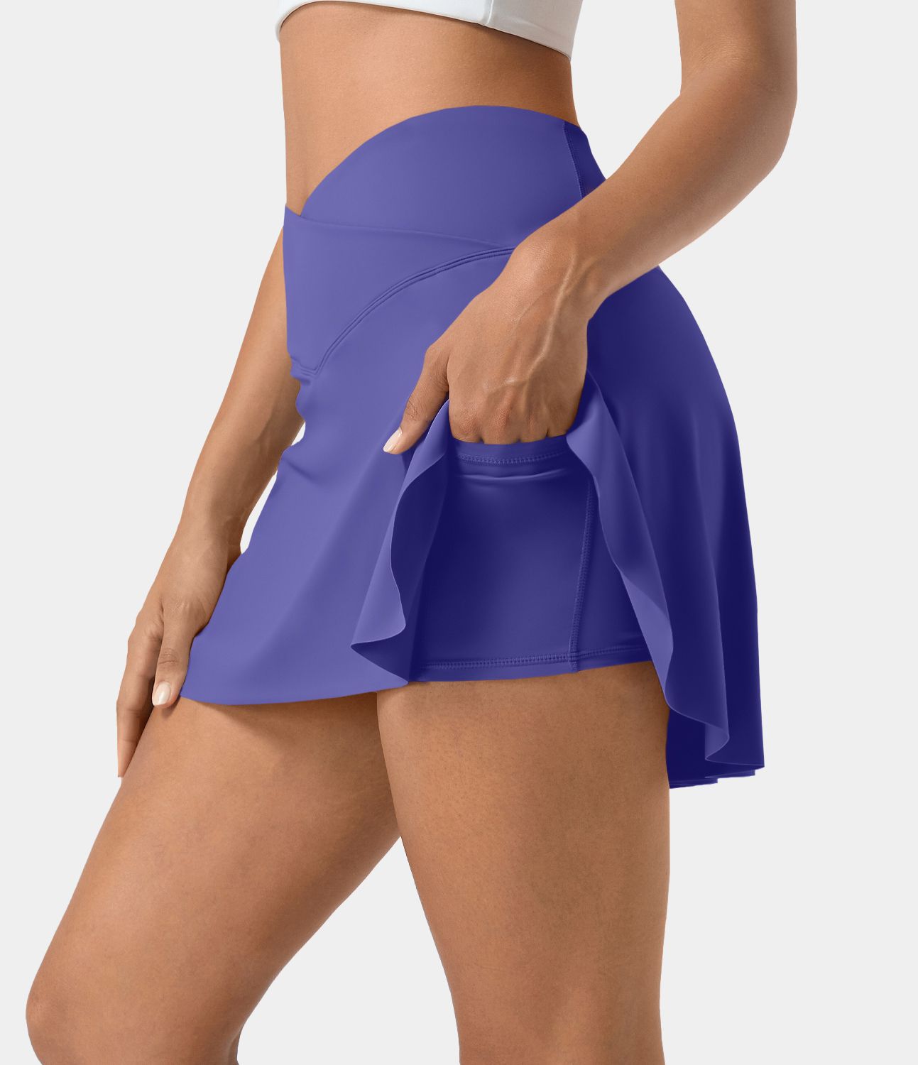Everyday Cloudful™ Air Fabric Crossover 2-in-1 Side Pocket Cool Touch Tennis Skirt-Lucid sold by halara product image thumbnail 12