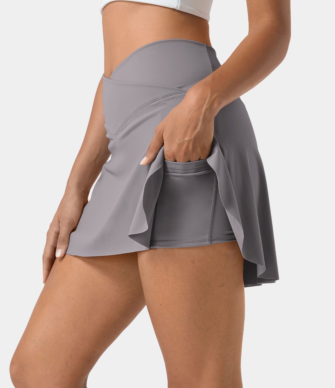 Everyday Cloudful™ Air Fabric Crossover 2-in-1 Side Pocket Cool Touch Tennis Skirt-Lucid sold by halara product image thumbnail 13