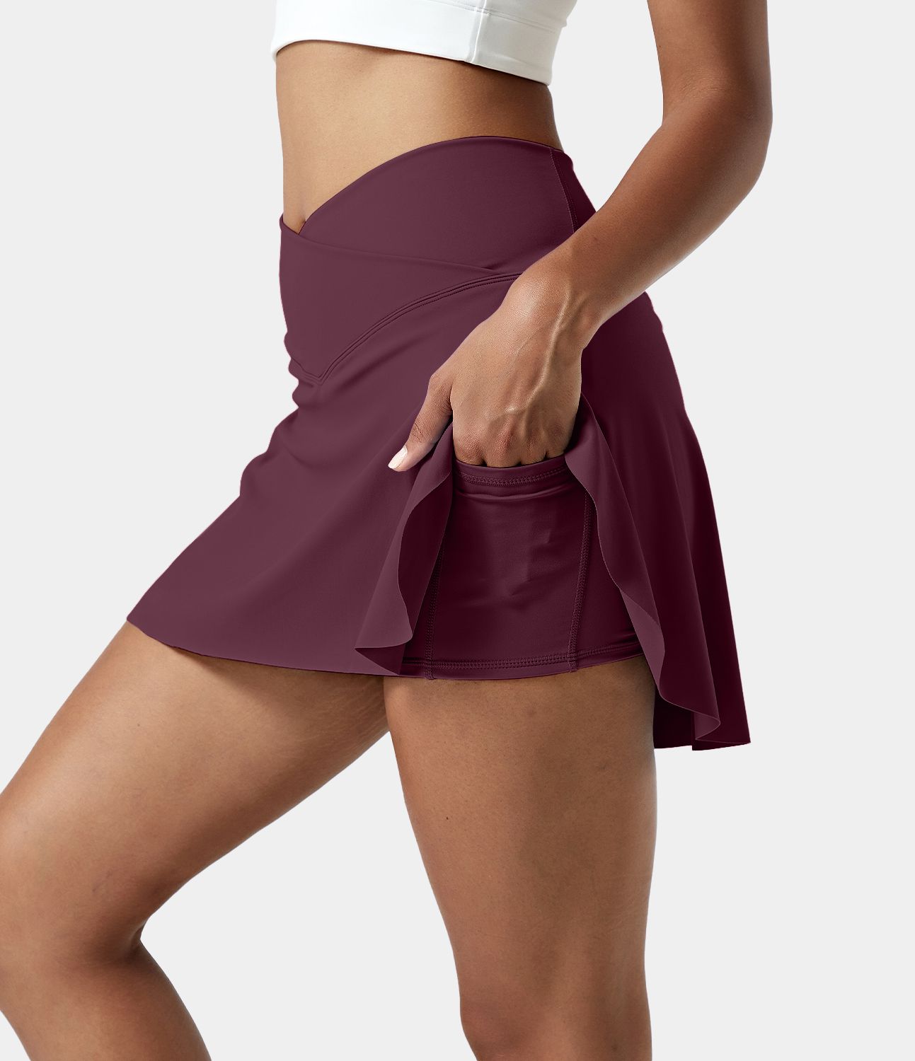 Everyday Cloudful™ Air Fabric Crossover 2-in-1 Side Pocket Cool Touch Tennis Skirt-Lucid sold by halara product image thumbnail 14