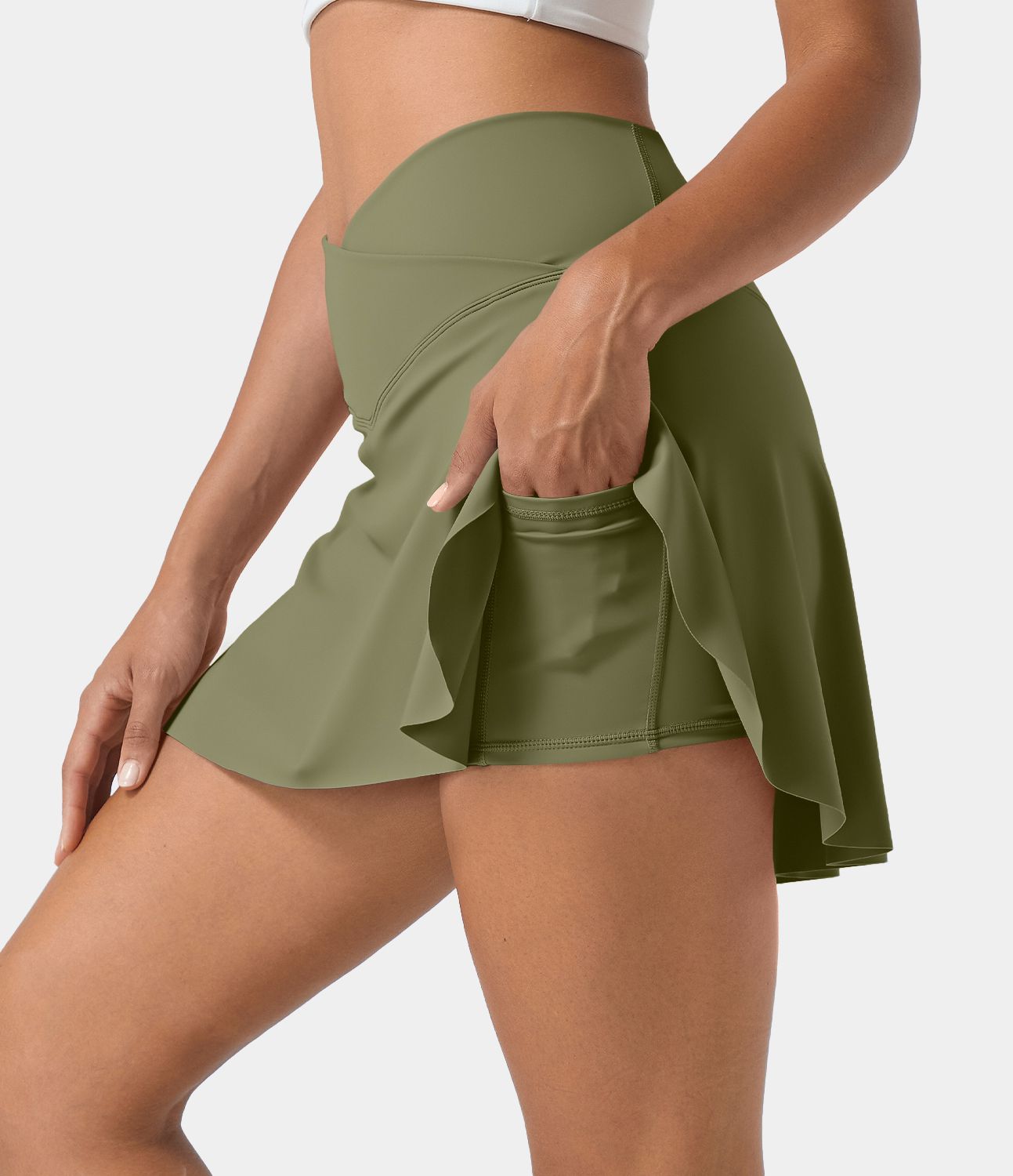Everyday Cloudful™ Air Fabric Crossover 2-in-1 Side Pocket Cool Touch Tennis Skirt-Lucid sold by halara product image thumbnail 16